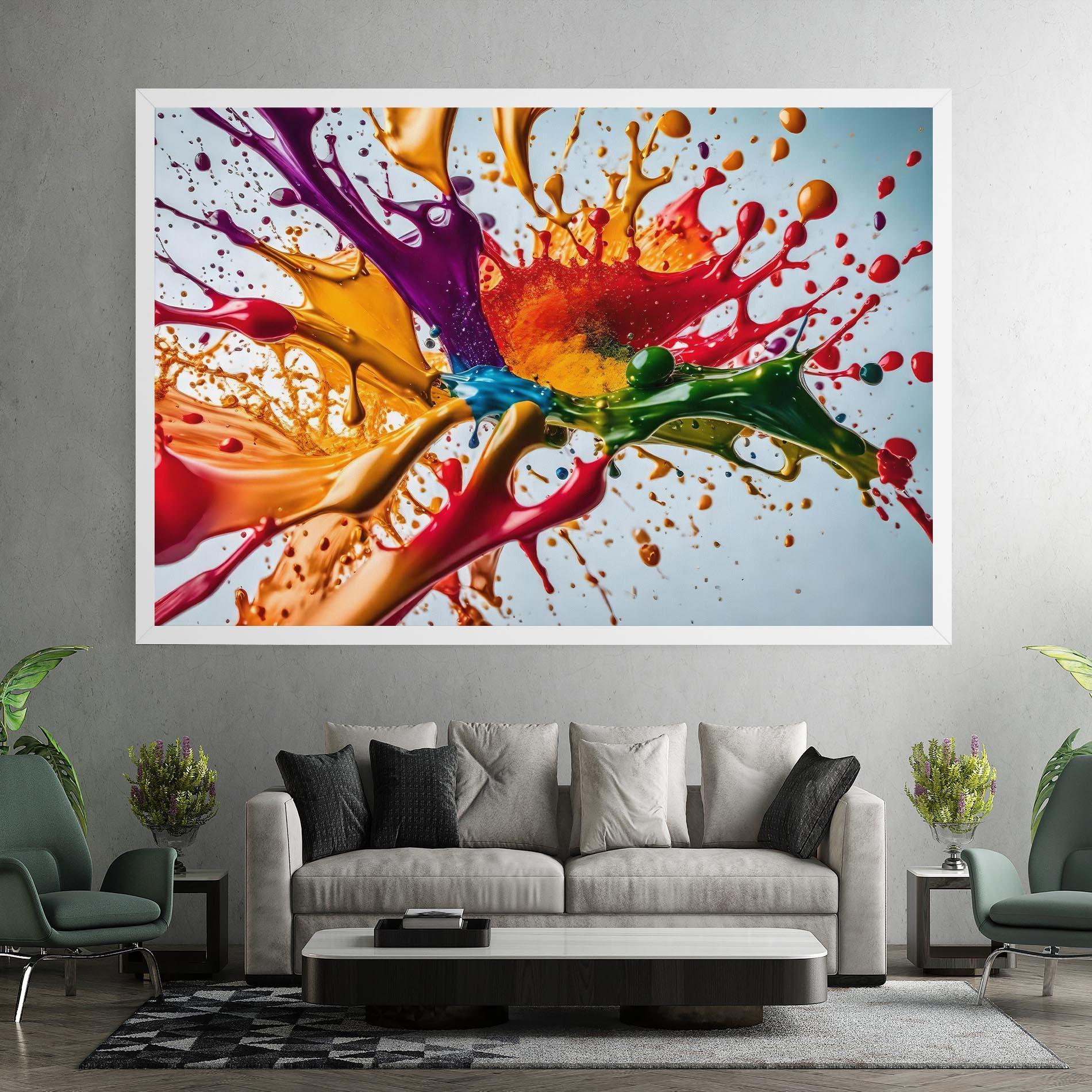 Tablou Canvas Colorful Yellow Rainbow mockup 7