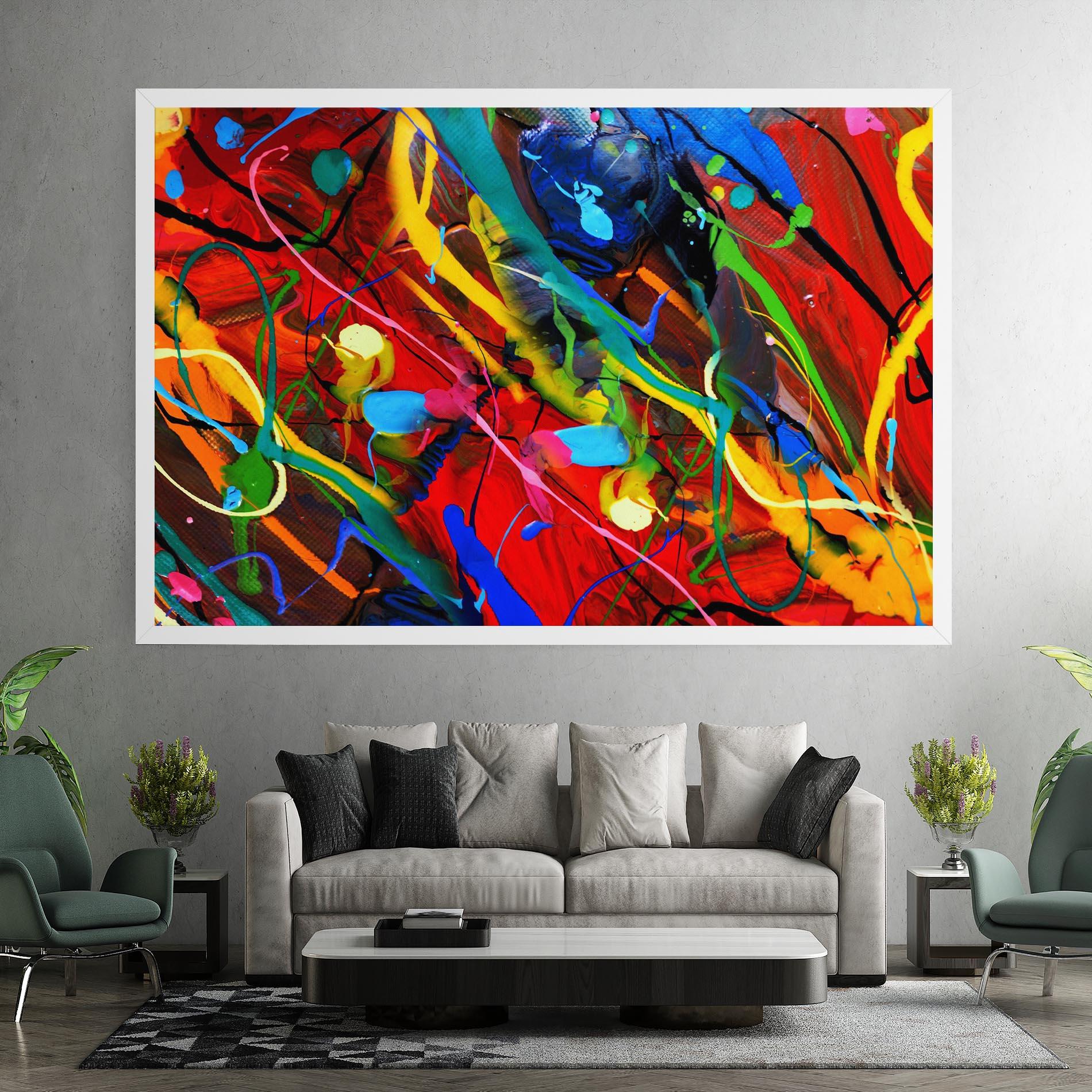 Tablou Canvas Hand Draw Red Painting mockup 7