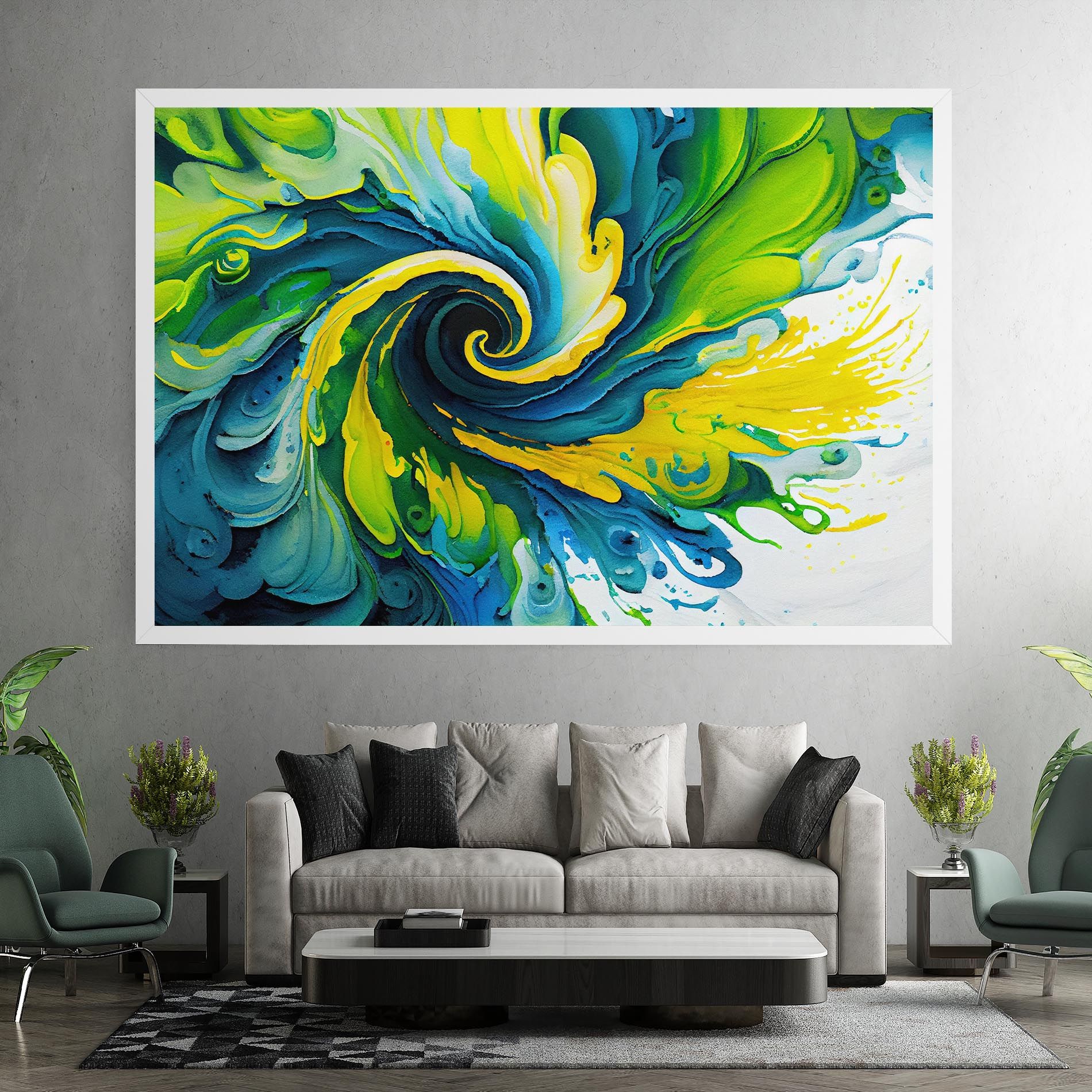Yellow Green Spiral mockup 7