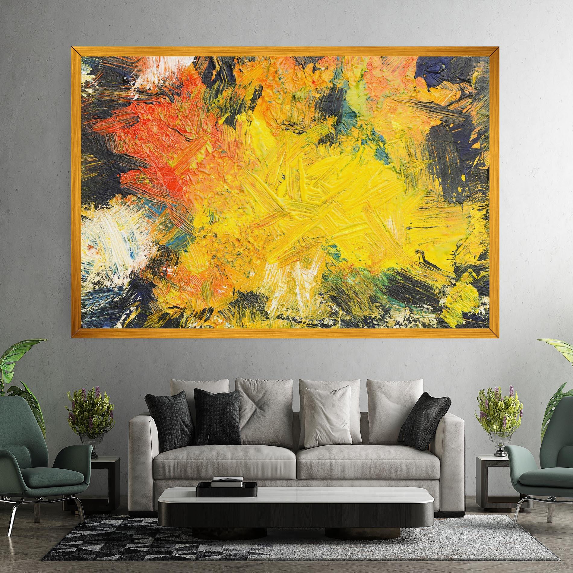 Tablou Canvas Artistic Yellow Painting mockup 7