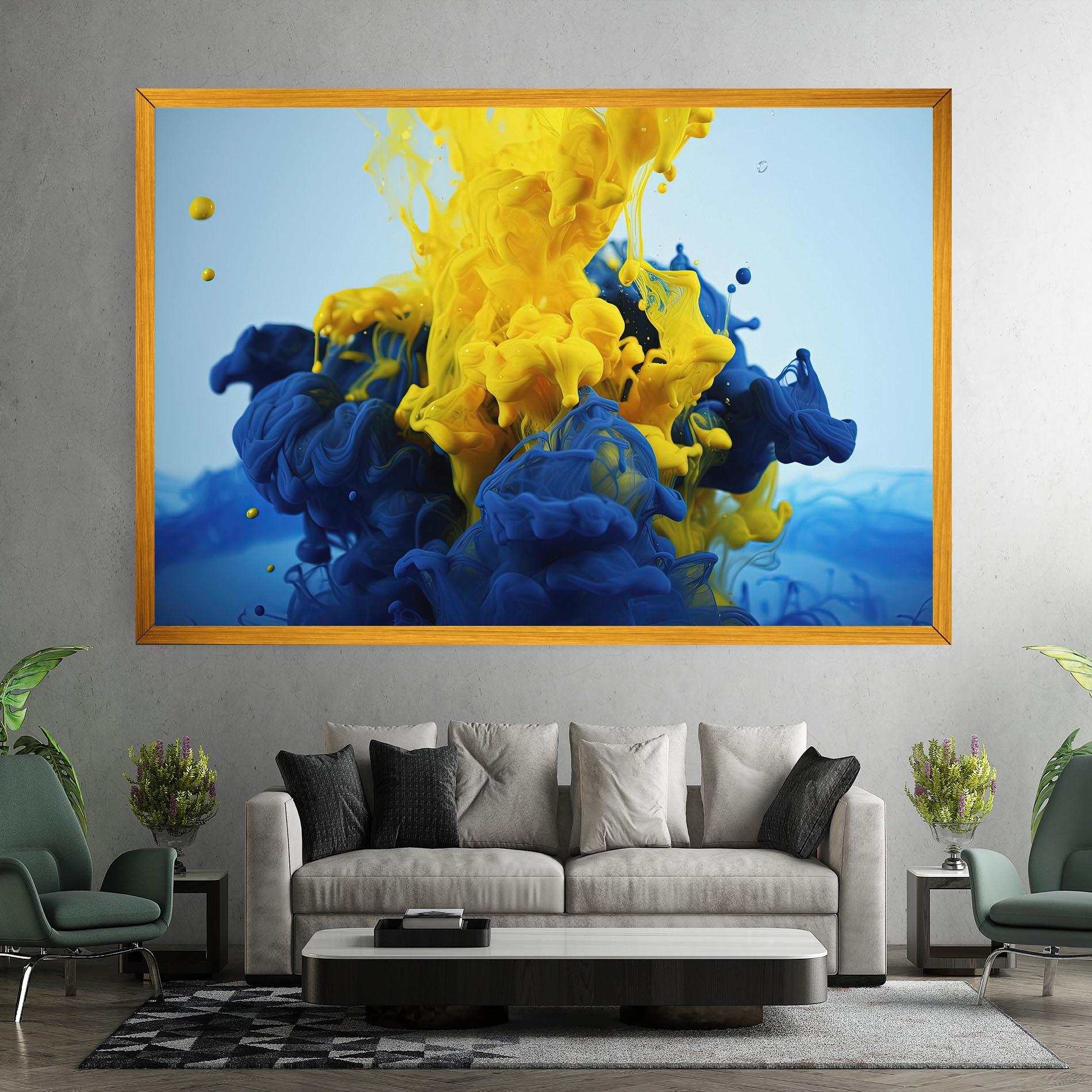 Tablou Canvas Blue Yellow Smoke mockup 7
