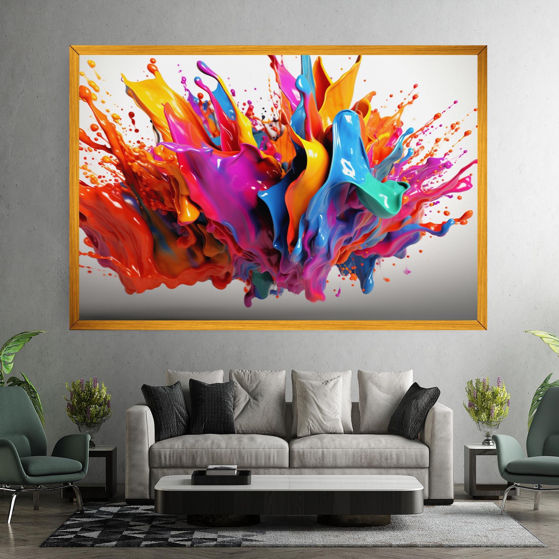 Tablou Canvas Blue Yellow Splash mockup 7