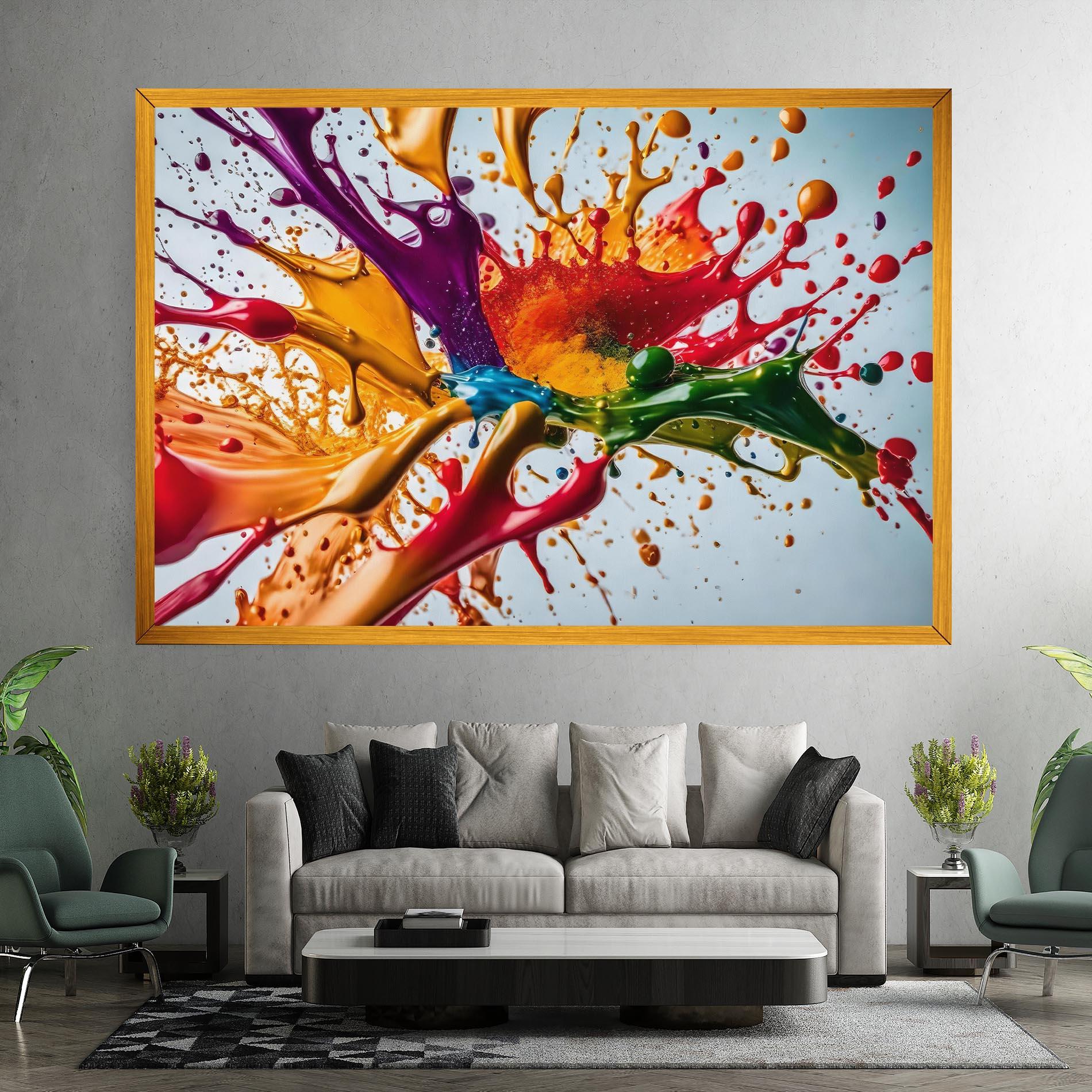 Tablou Canvas Colorful Yellow Rainbow mockup 7