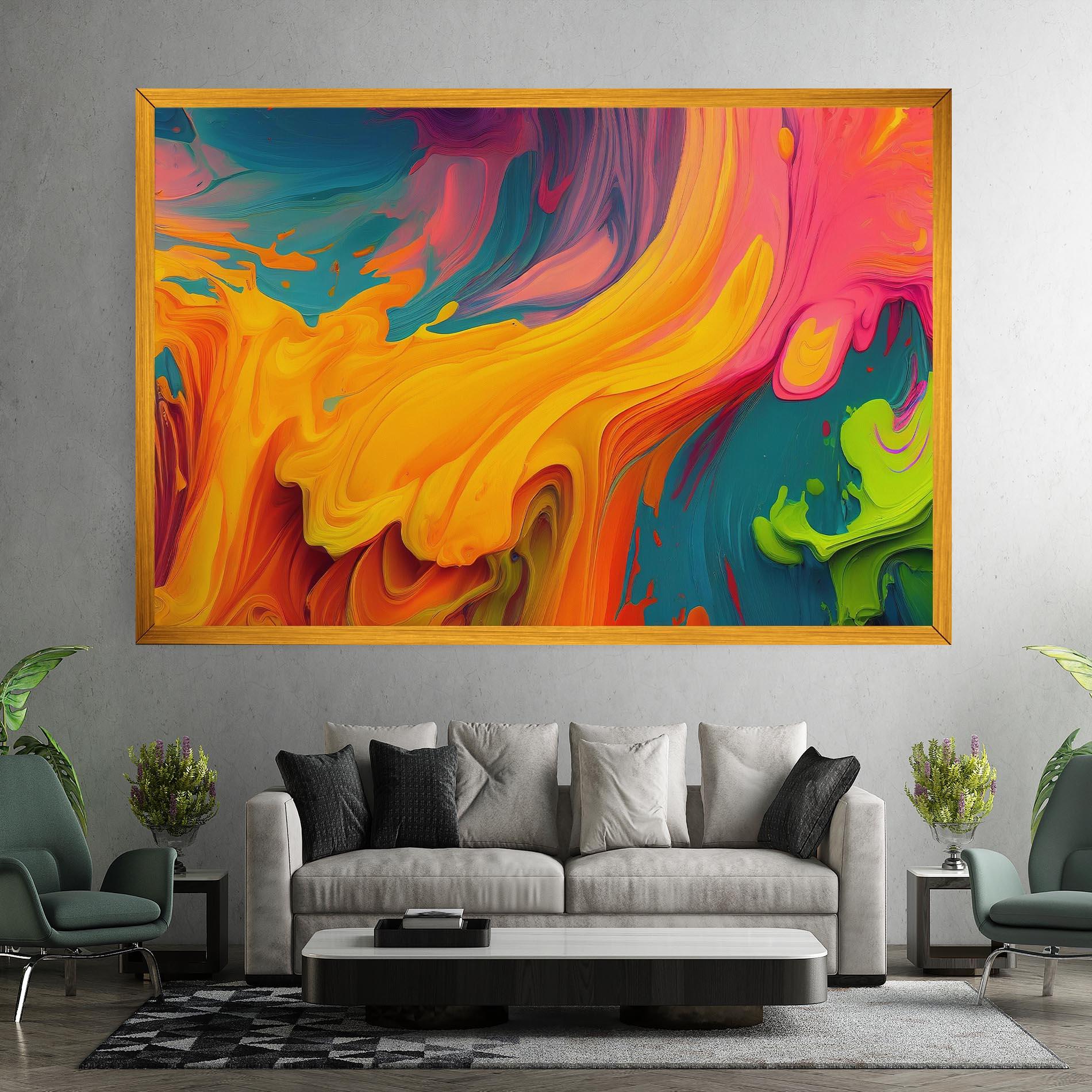 Tablou Canvas Dried Mixed Paint mockup 7