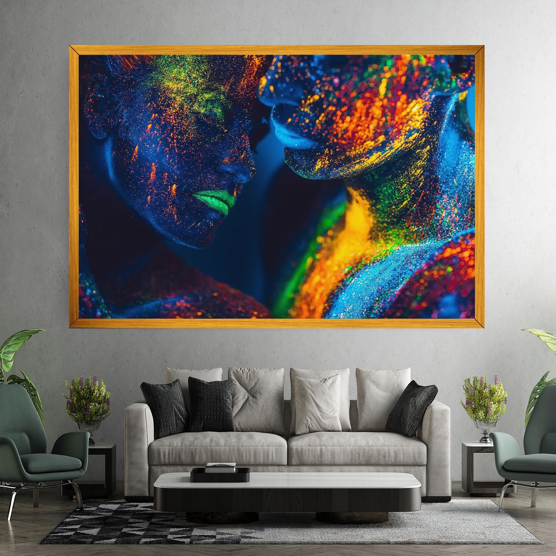 Tablou Canvas Fluorescent Green Lips mockup 7