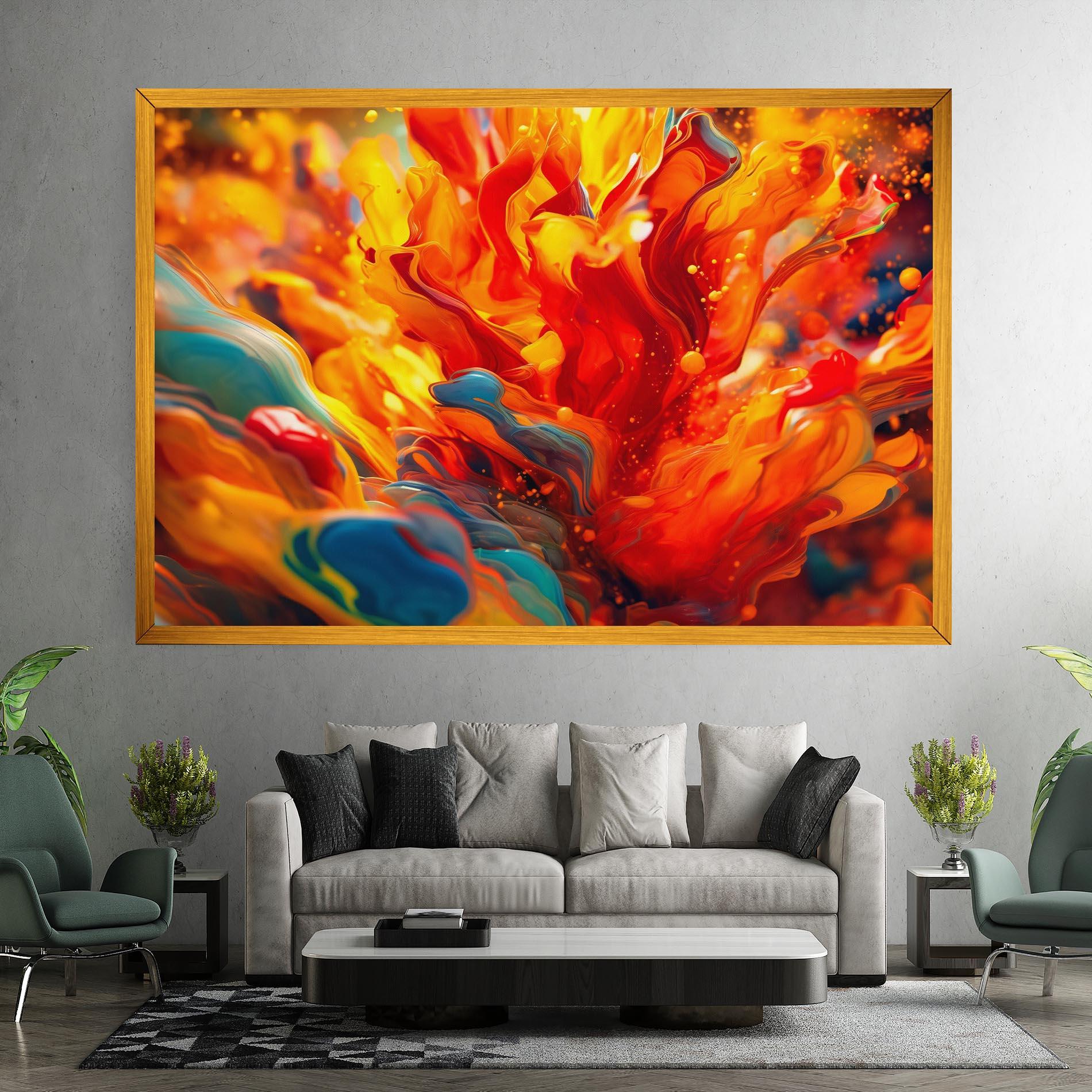 Tablou Canvas Red Color Flames mockup 7