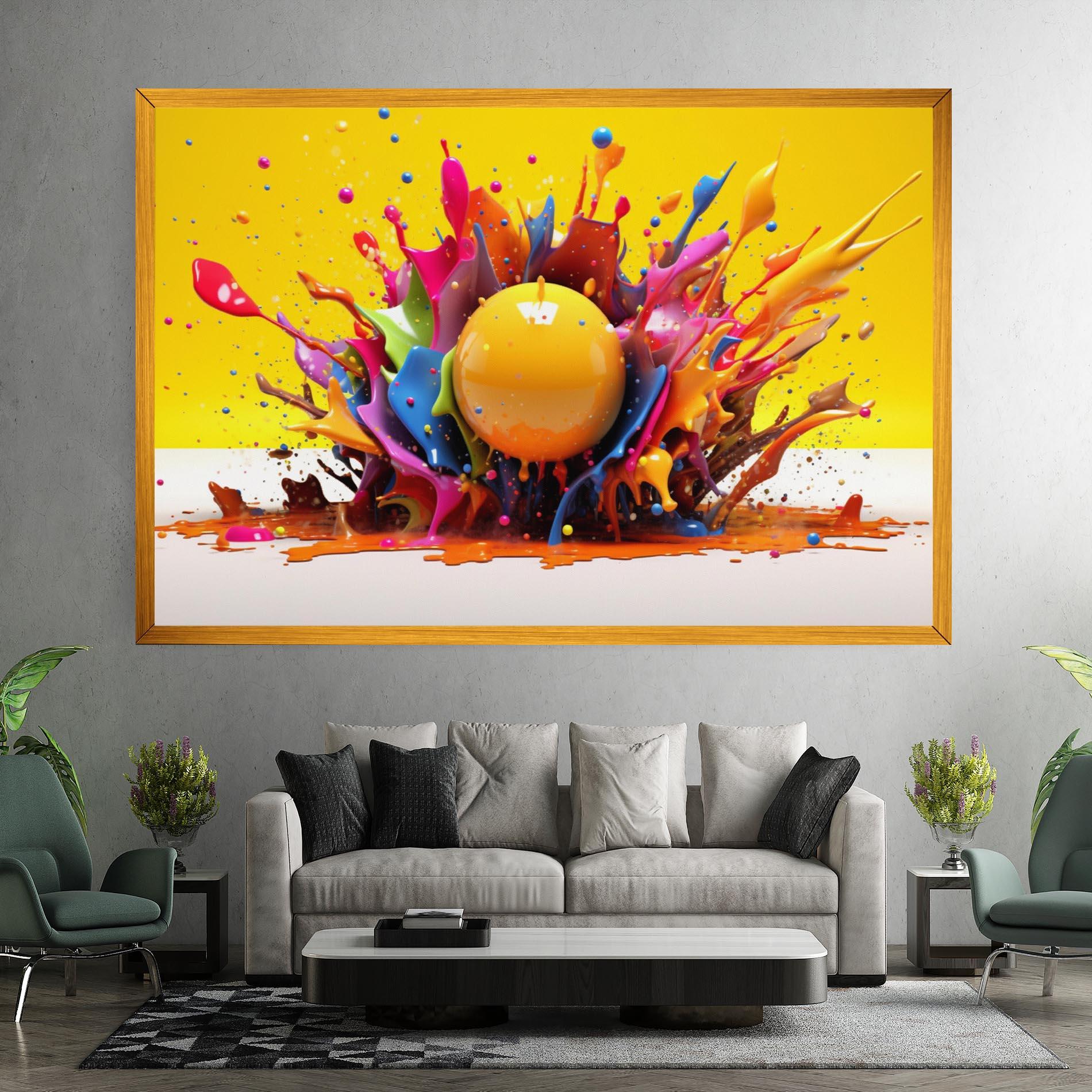 Tablou Canvas Yellow Ball Splash mockup 7
