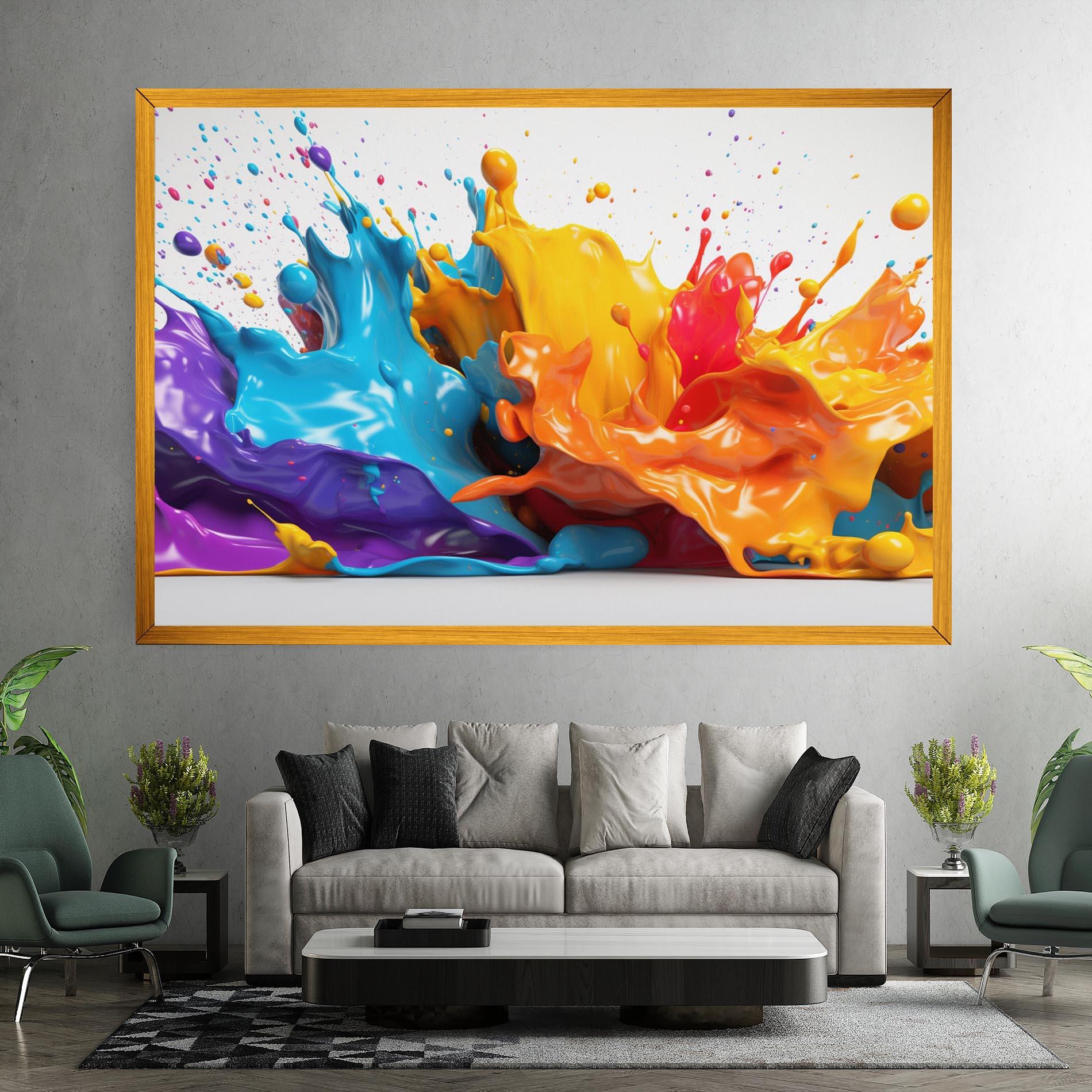 Tablou Canvas Yellow Blue Splash mockup 7