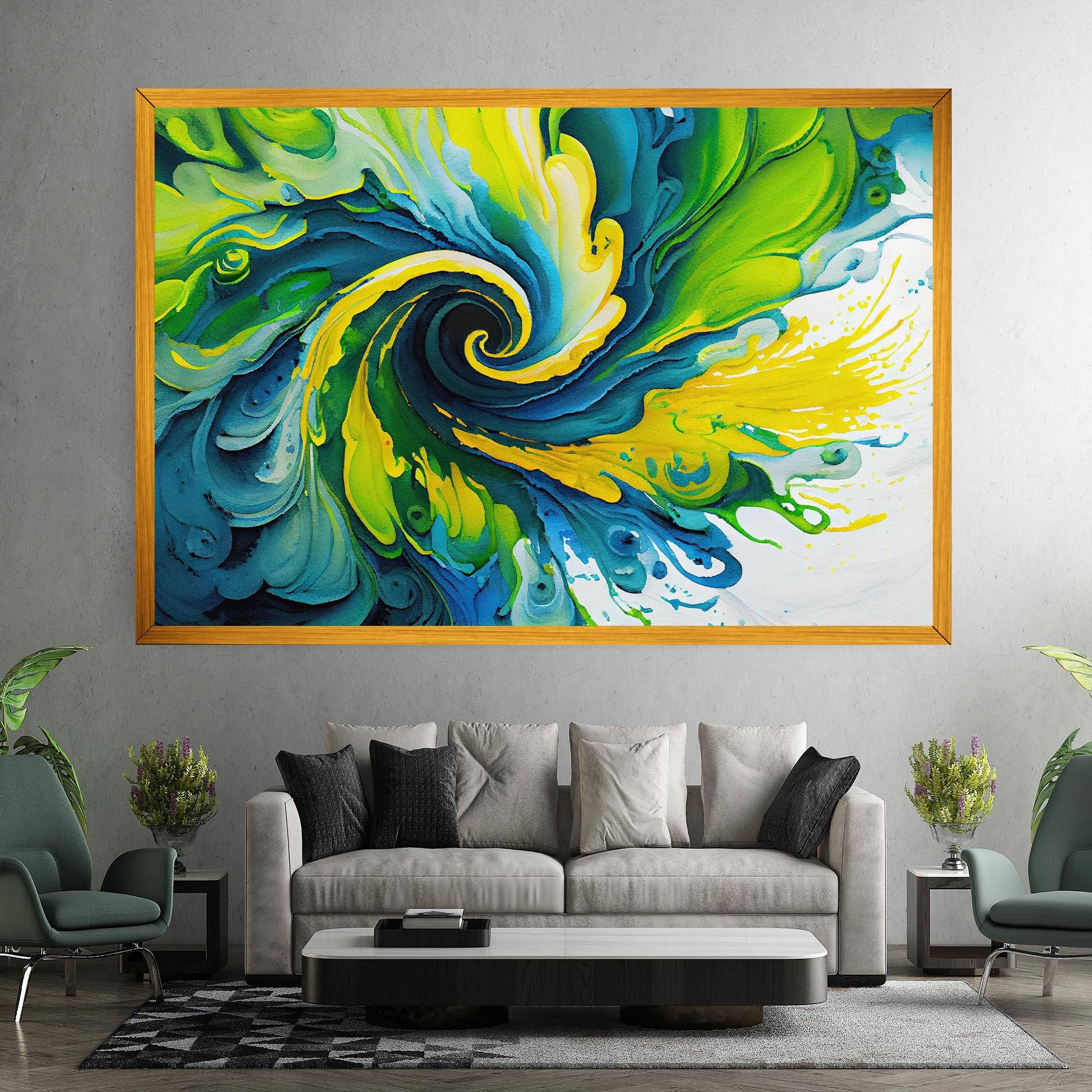 Tablou Canvas Yellow Green Spiral mockup 7
