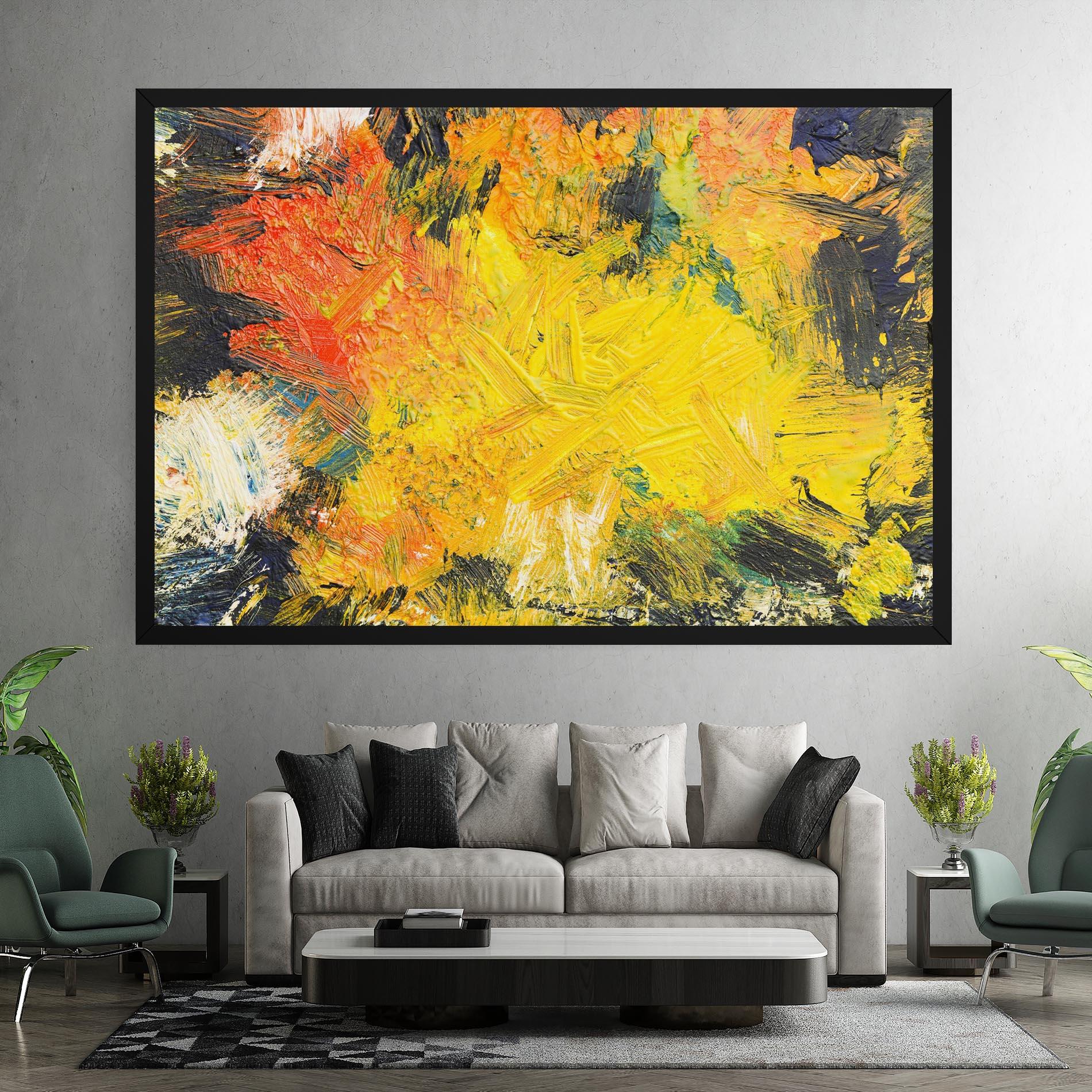 Tablou Canvas Artistic Yellow Painting mockup 7