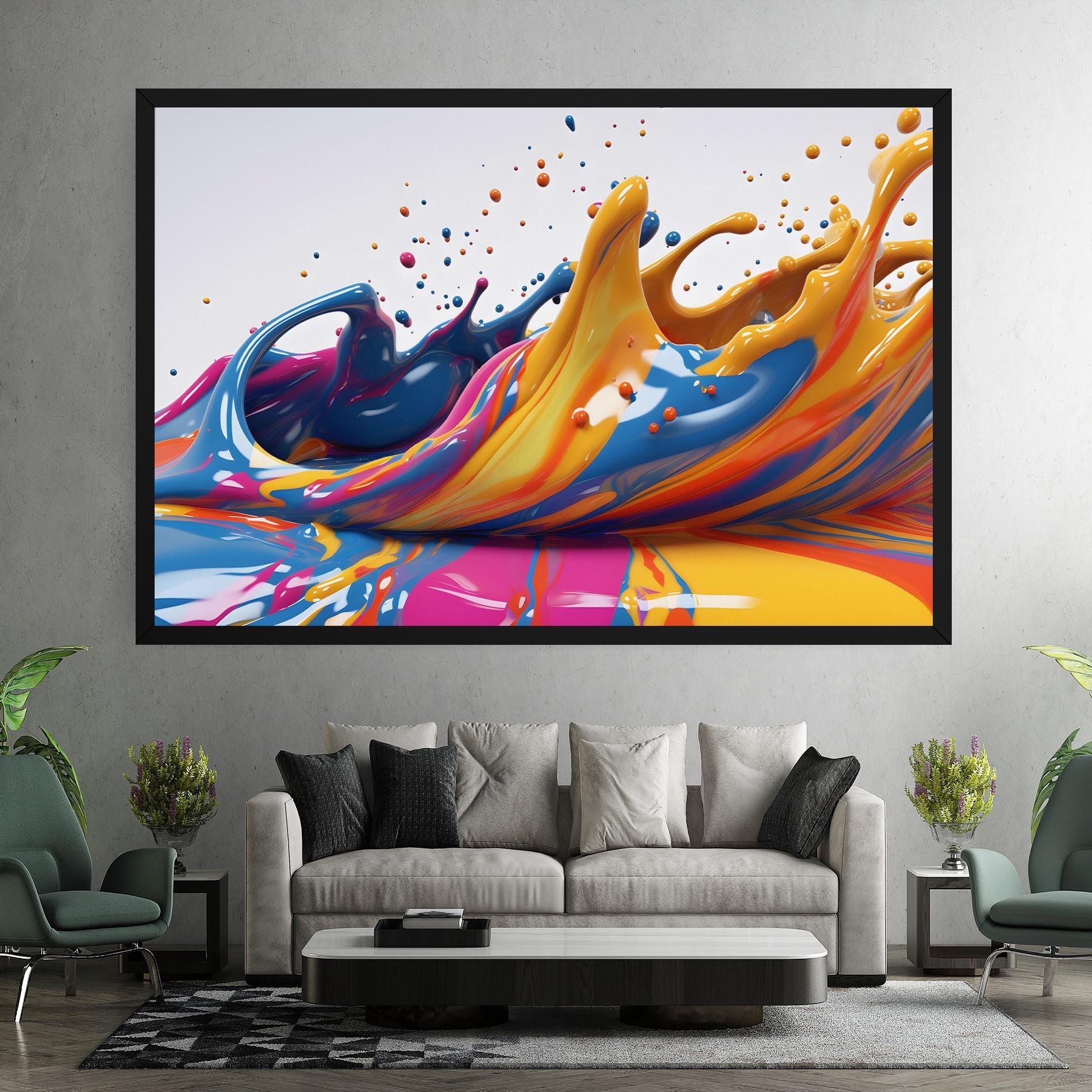 Tablou Canvas Colorful Liquid Yellow Splash mockup 7