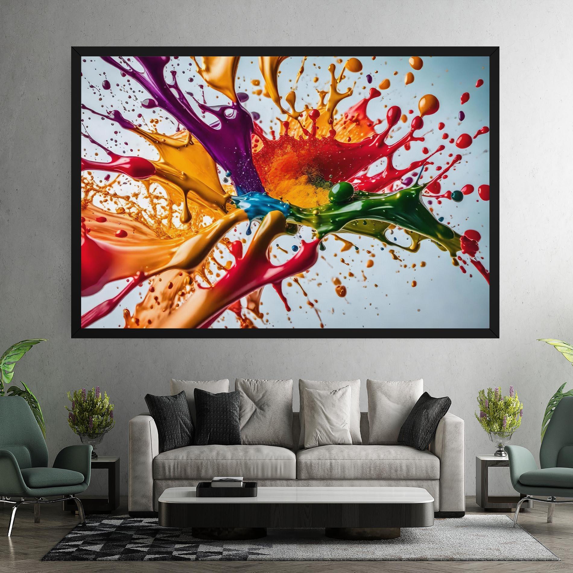 Tablou Canvas Colorful Yellow Rainbow mockup 7