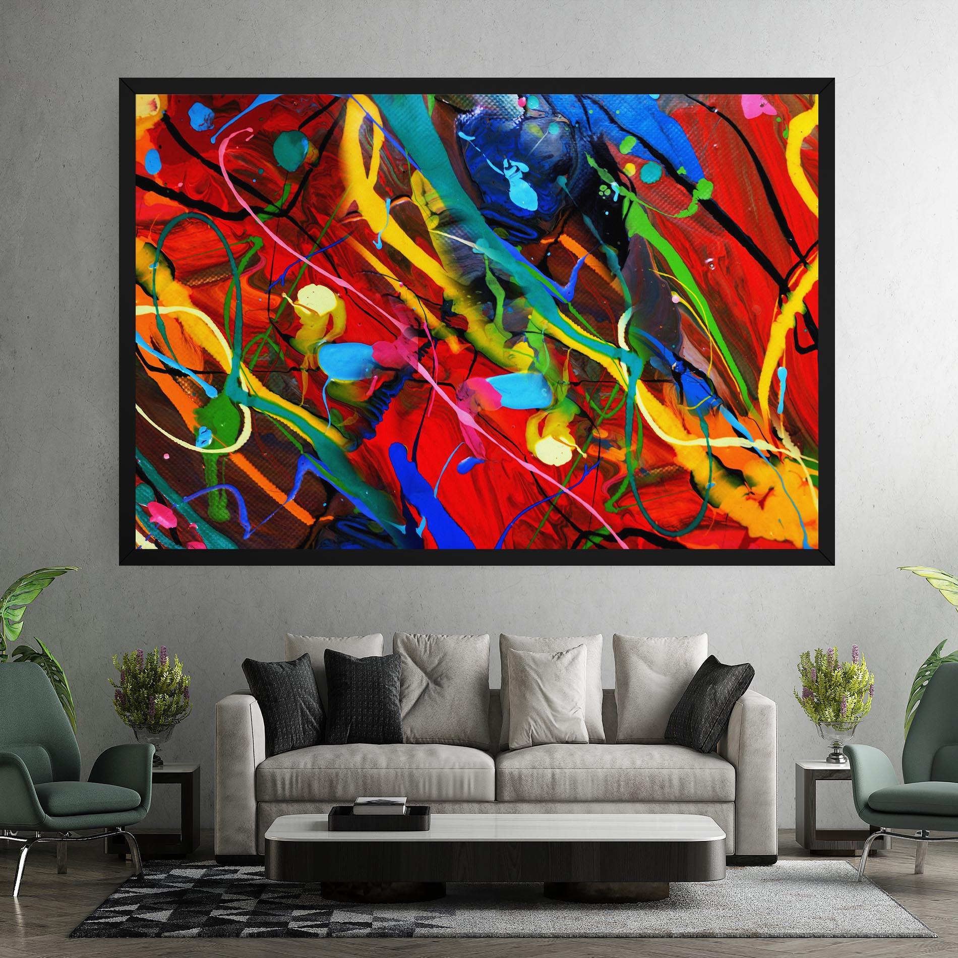 Tablou Canvas Hand Draw Red Painting mockup 7