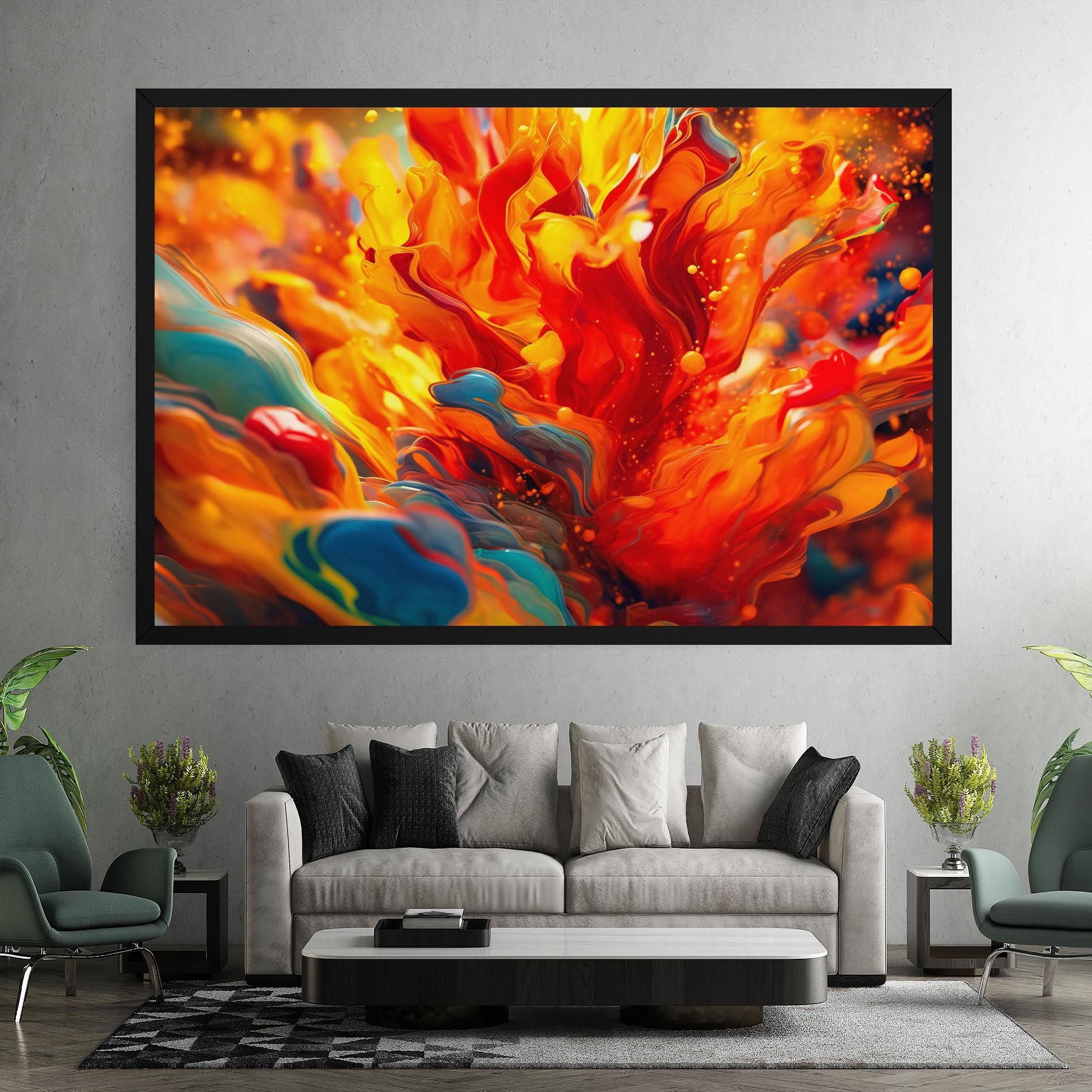 Red Color Flames mockup 7