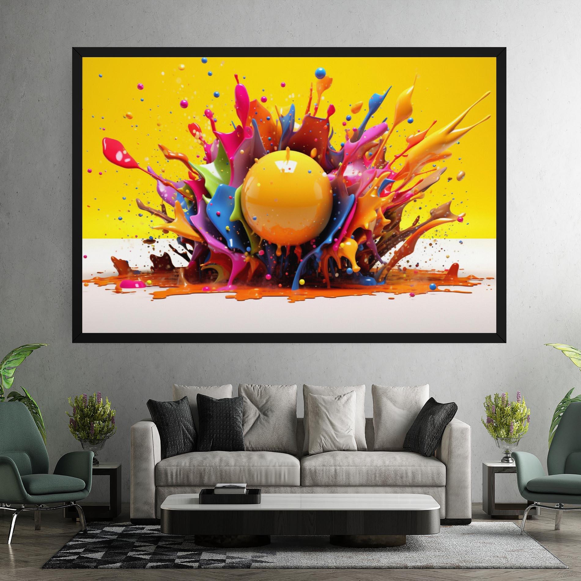Tablou Canvas Yellow Ball Splash mockup 7