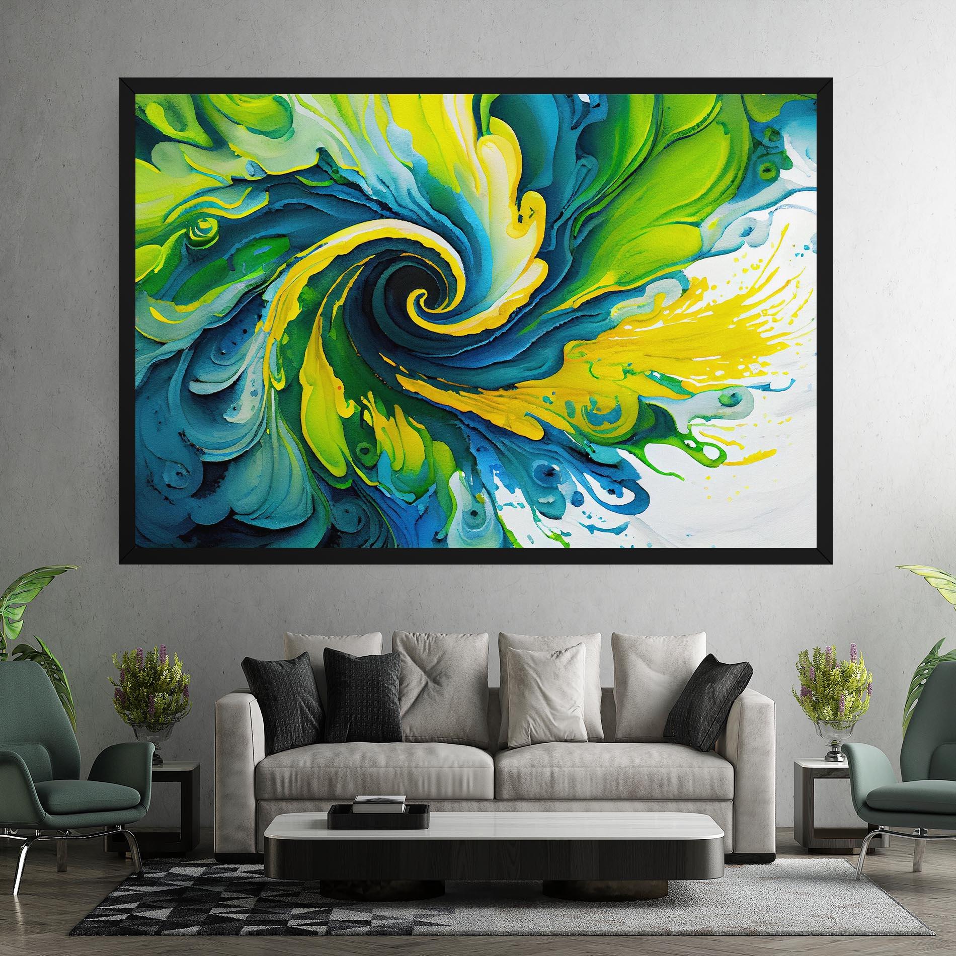 Tablou Canvas Yellow Green Spiral mockup 7