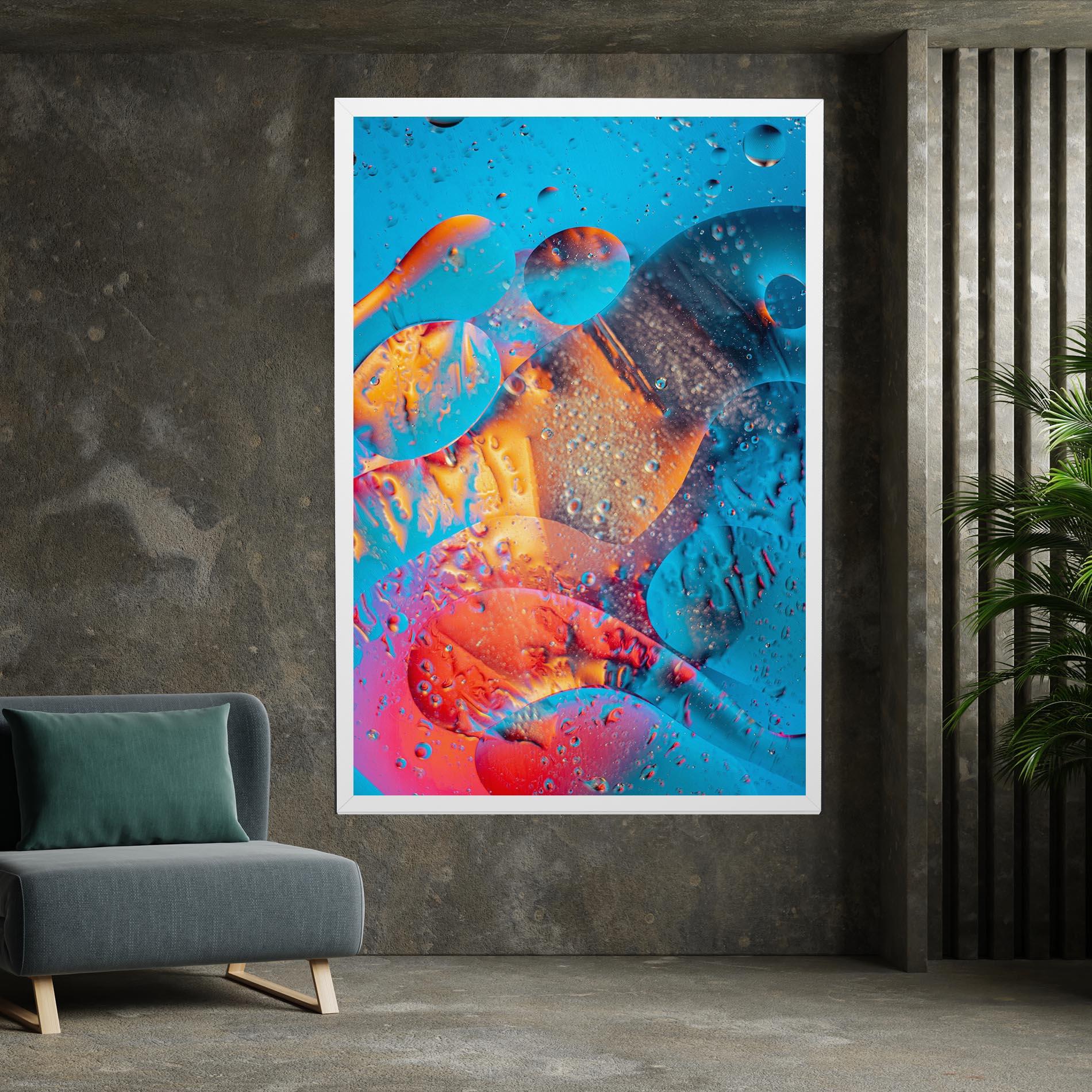 Tablou Canvas Blue Orange Drops mockup 7