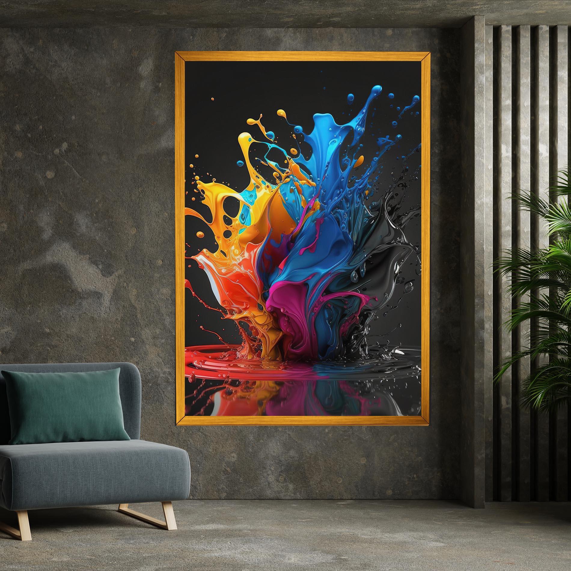 Tablou Canvas Black Blue Splash mockup 7