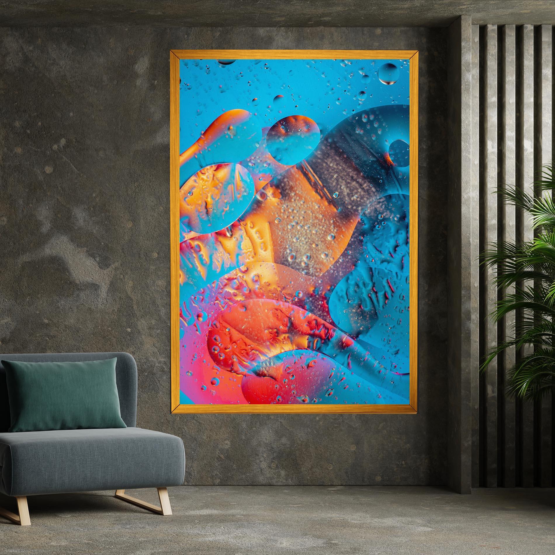 Tablou Canvas Blue Orange Drops mockup 7