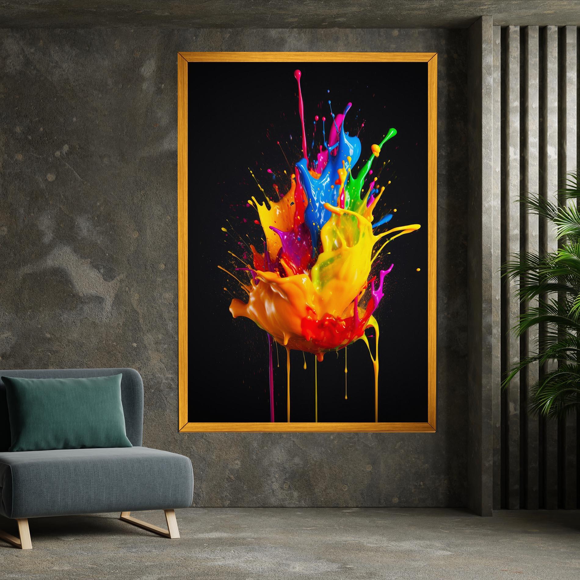 Tablou Canvas Yellow Splash Floating mockup 7