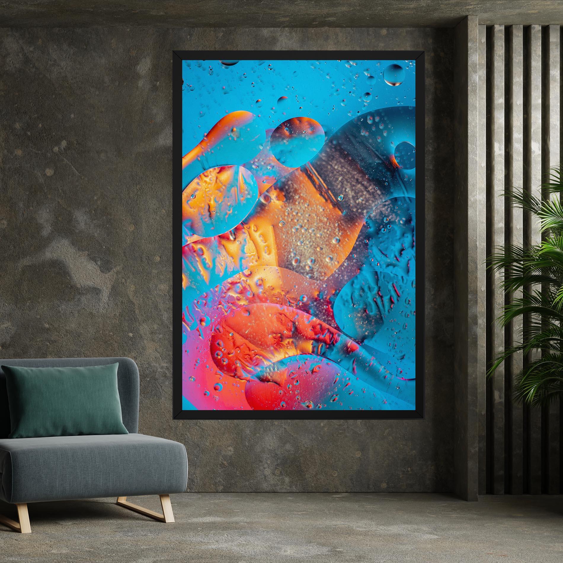 Tablou Canvas Blue Orange Drops mockup 7