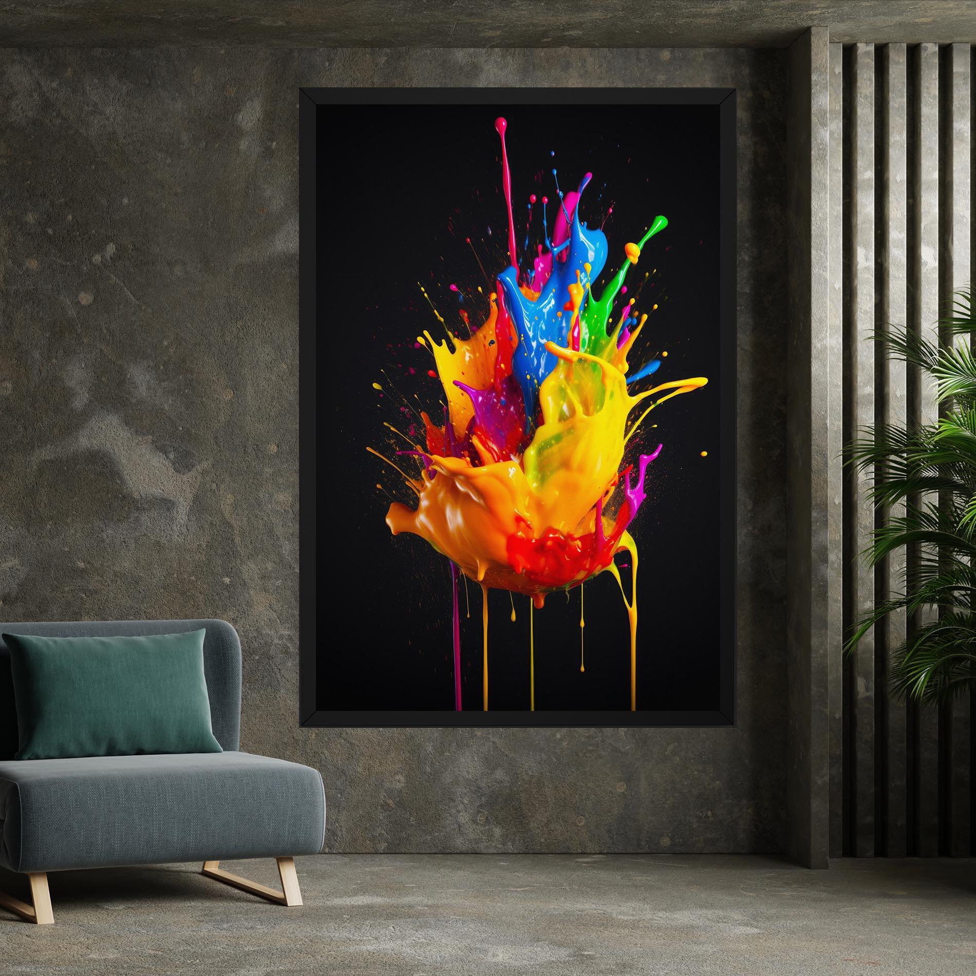 Tablou Canvas Yellow Splash Floating mockup 7