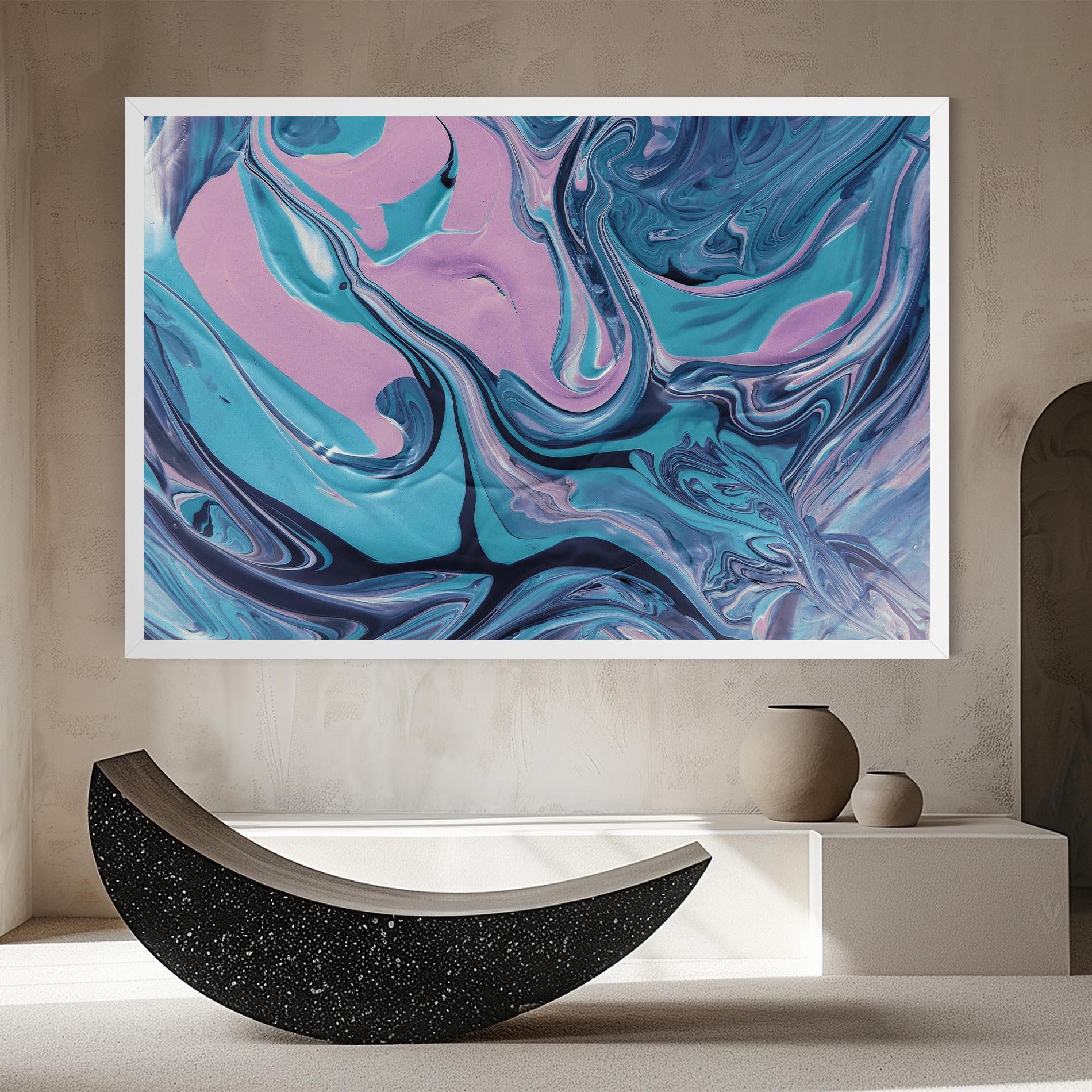 Tablou Canvas Abstract Blue And Pink mockup 8