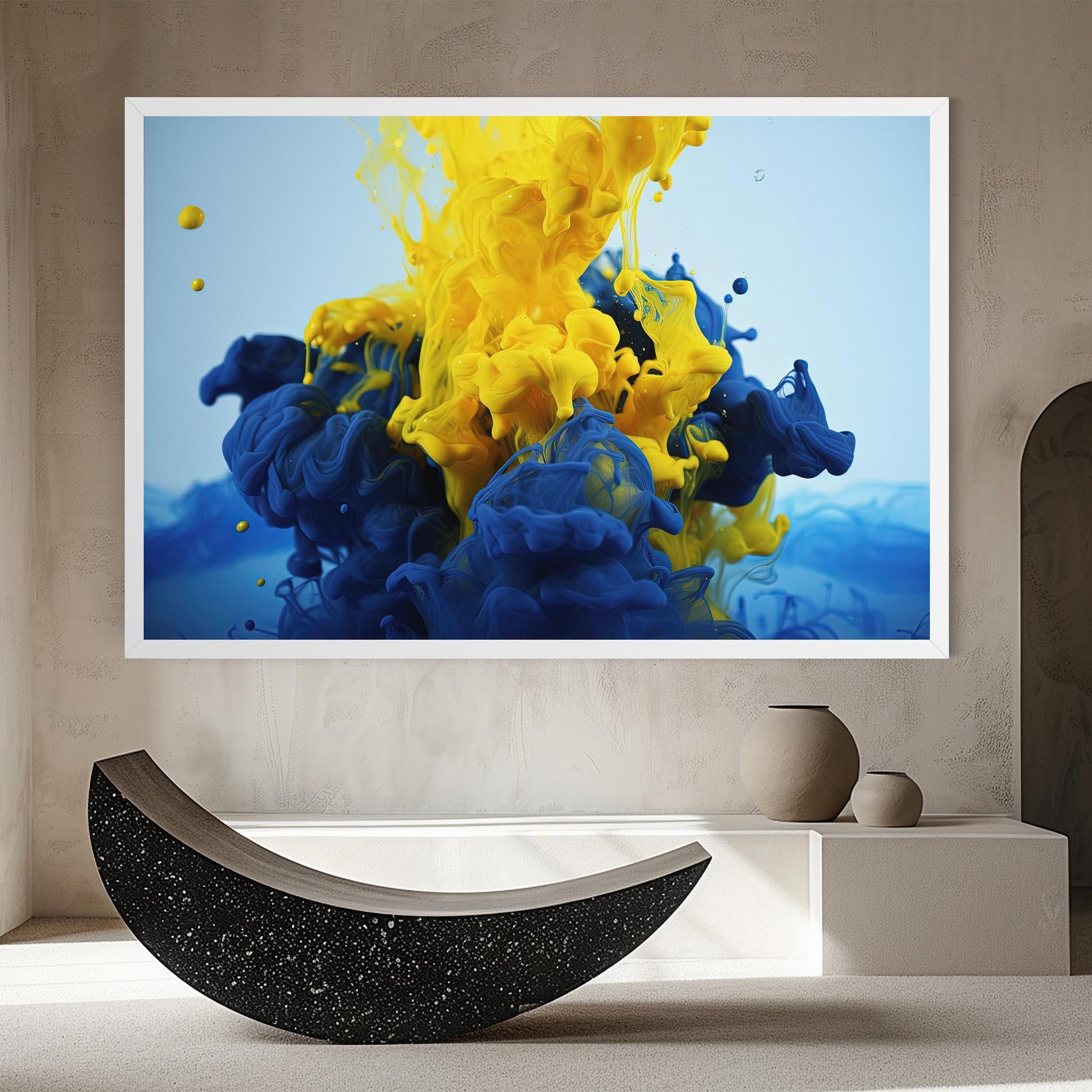 Tablou Canvas Blue Yellow Smoke mockup 8