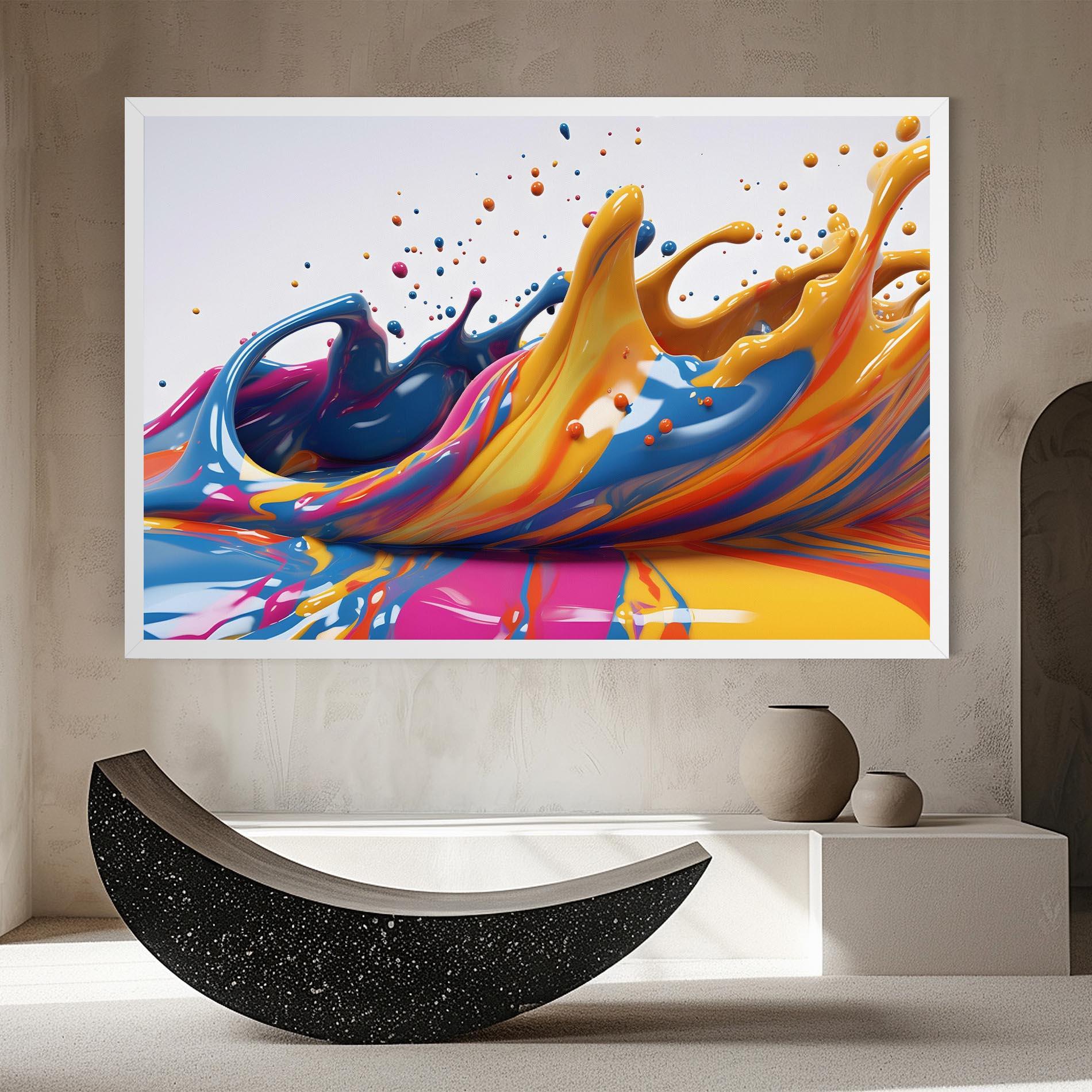 Tablou Canvas Colorful Liquid Yellow Splash mockup 8