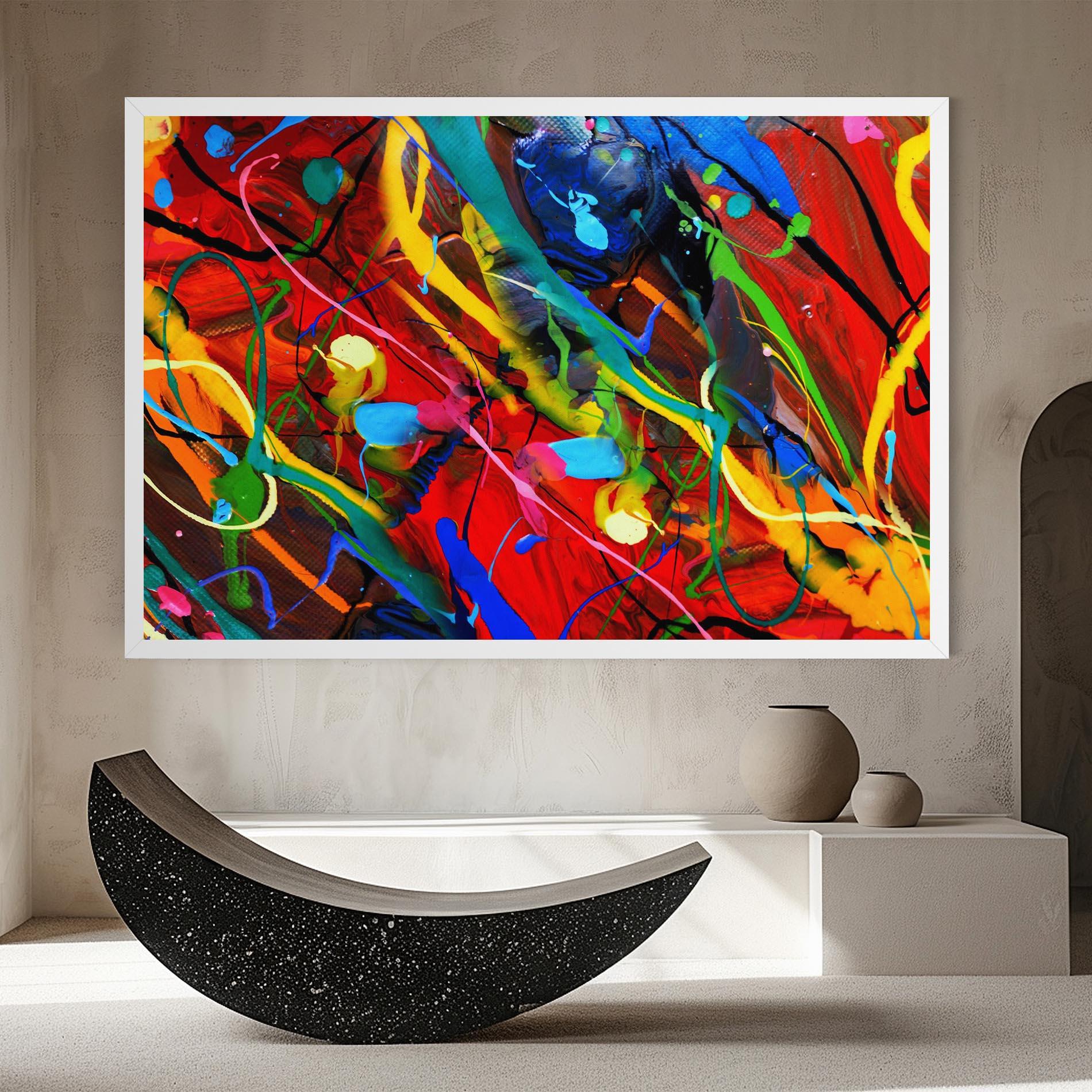 Tablou Canvas Hand Draw Red Painting mockup 8