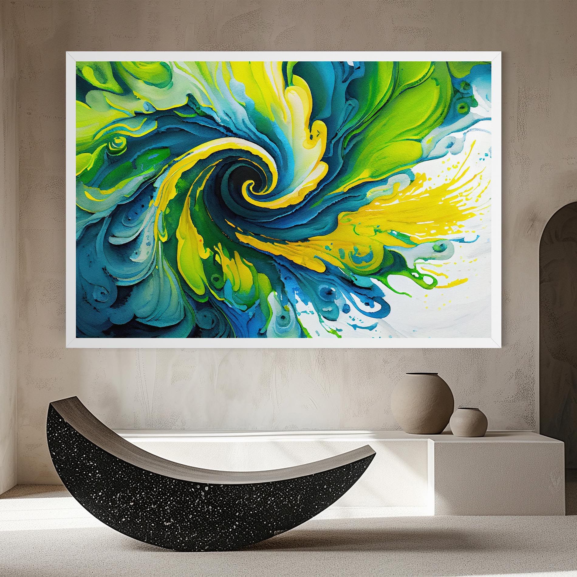 Yellow Green Spiral mockup 8