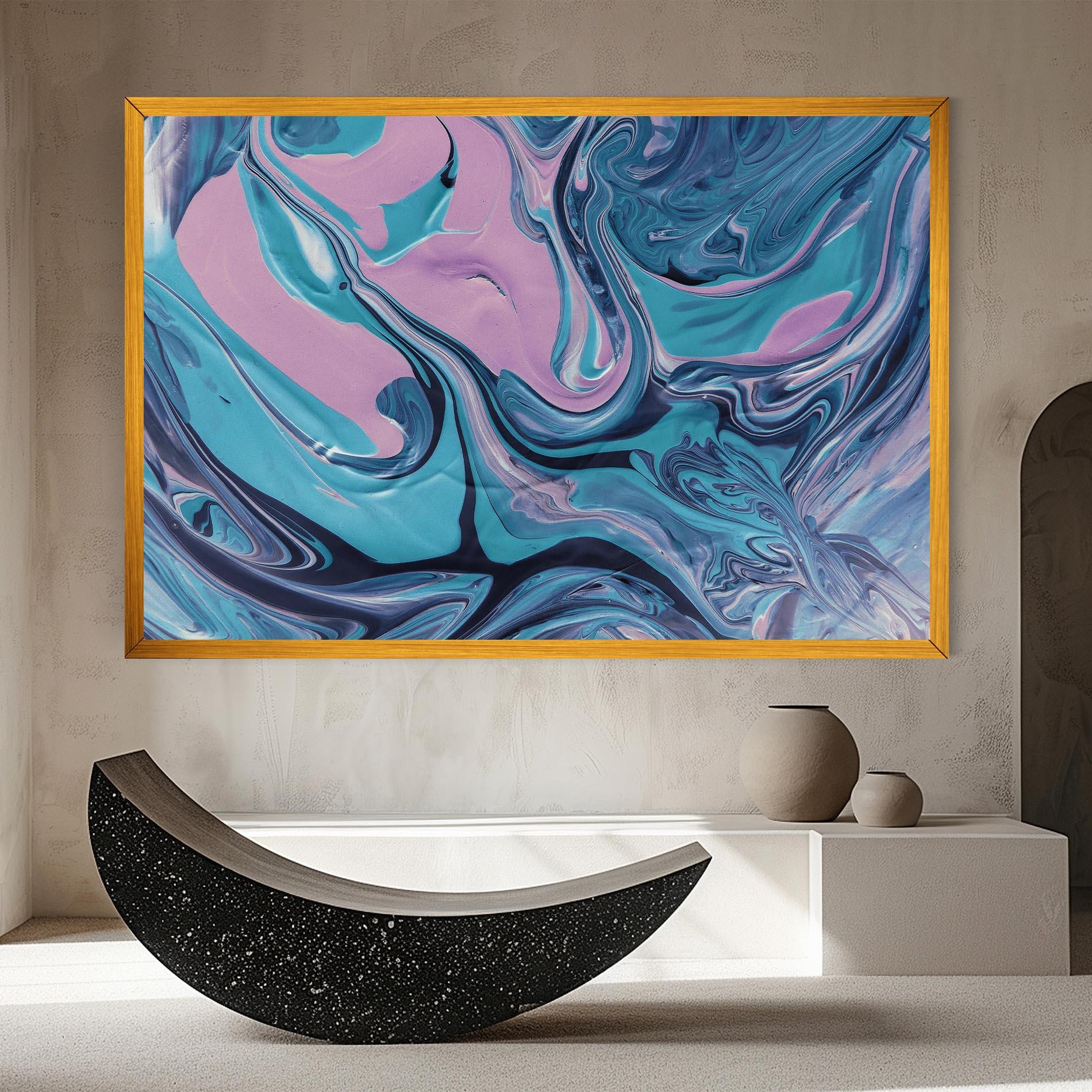 Tablou Canvas Abstract Blue And Pink mockup 8