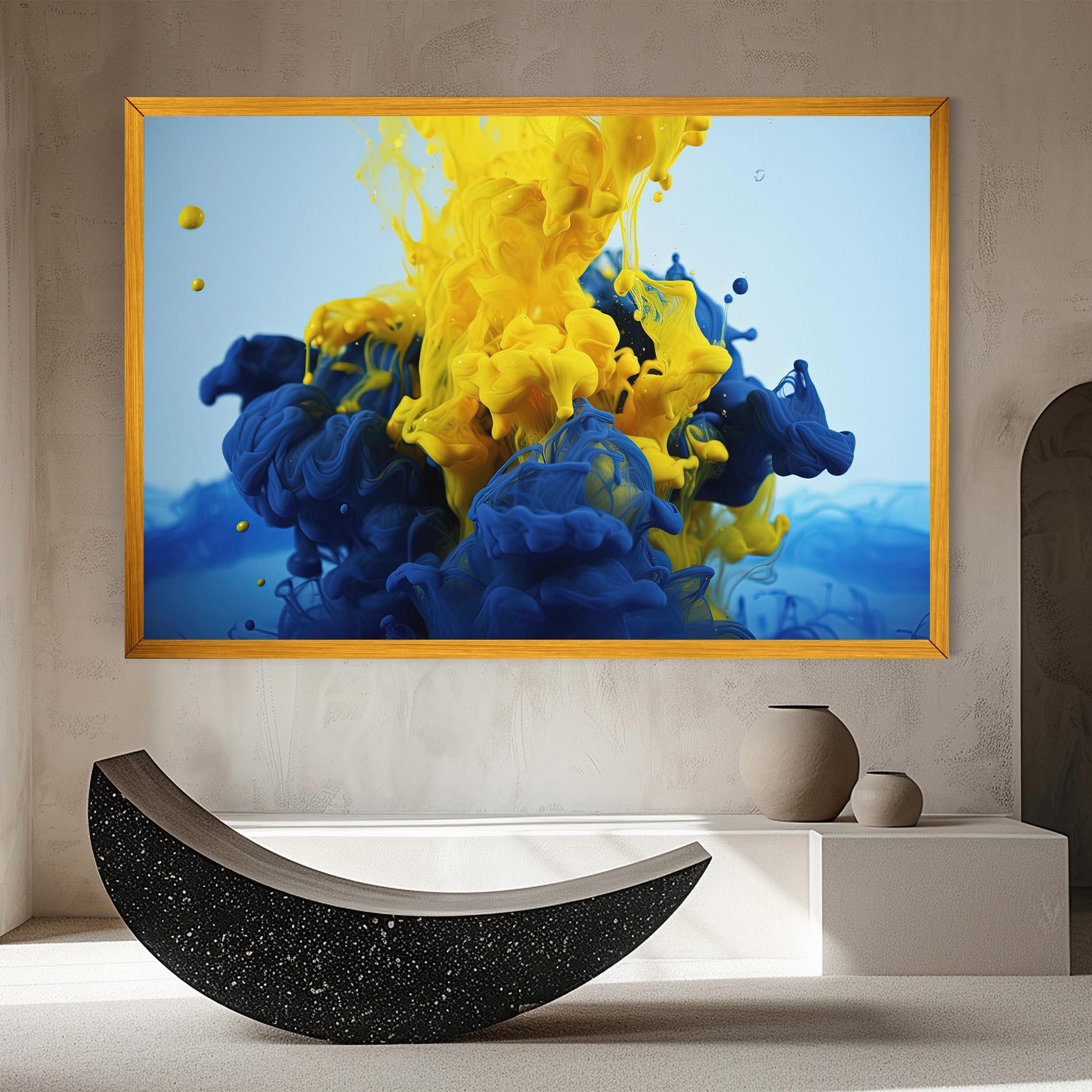 Tablou Canvas Blue Yellow Smoke mockup 8