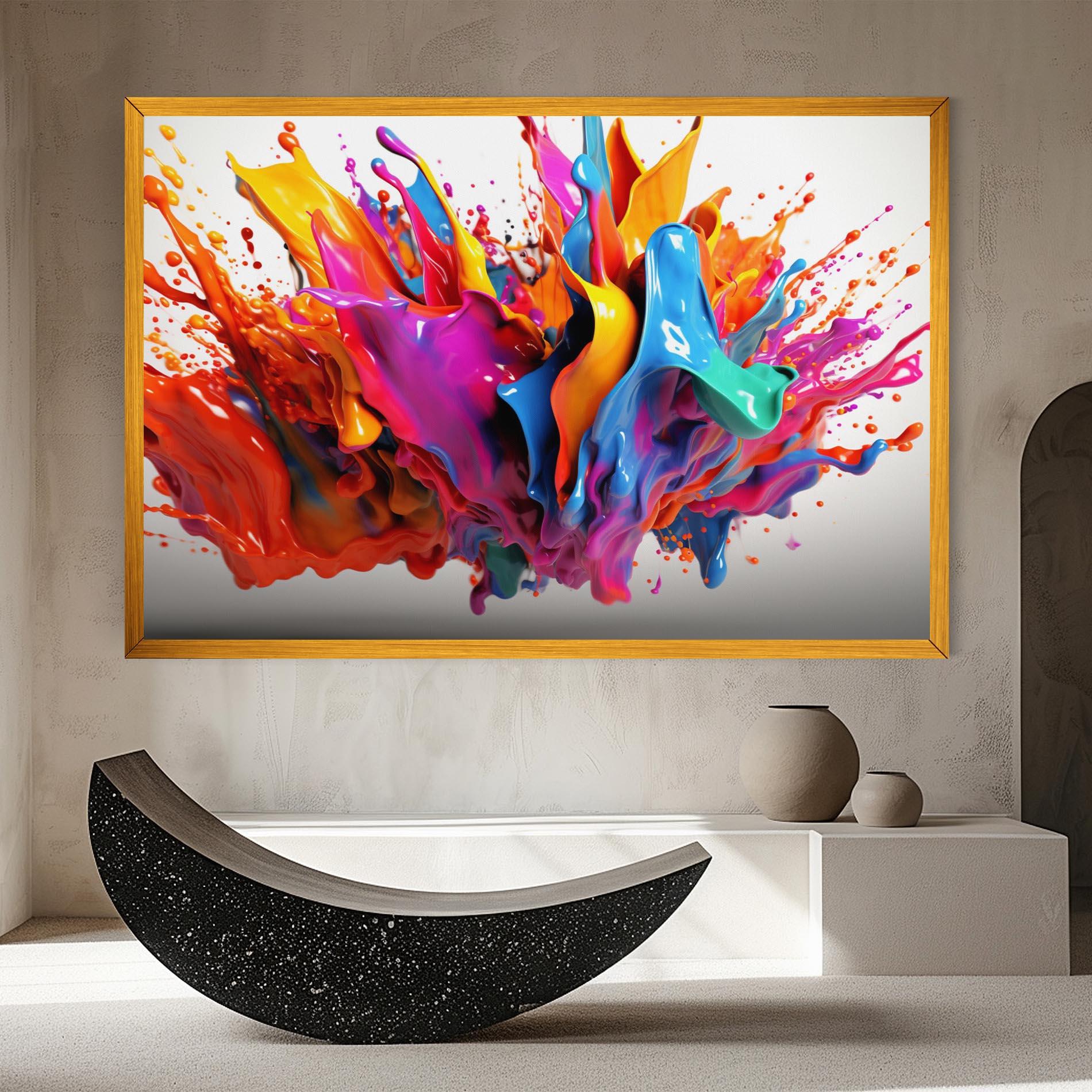 Tablou Canvas Blue Yellow Splash mockup 8