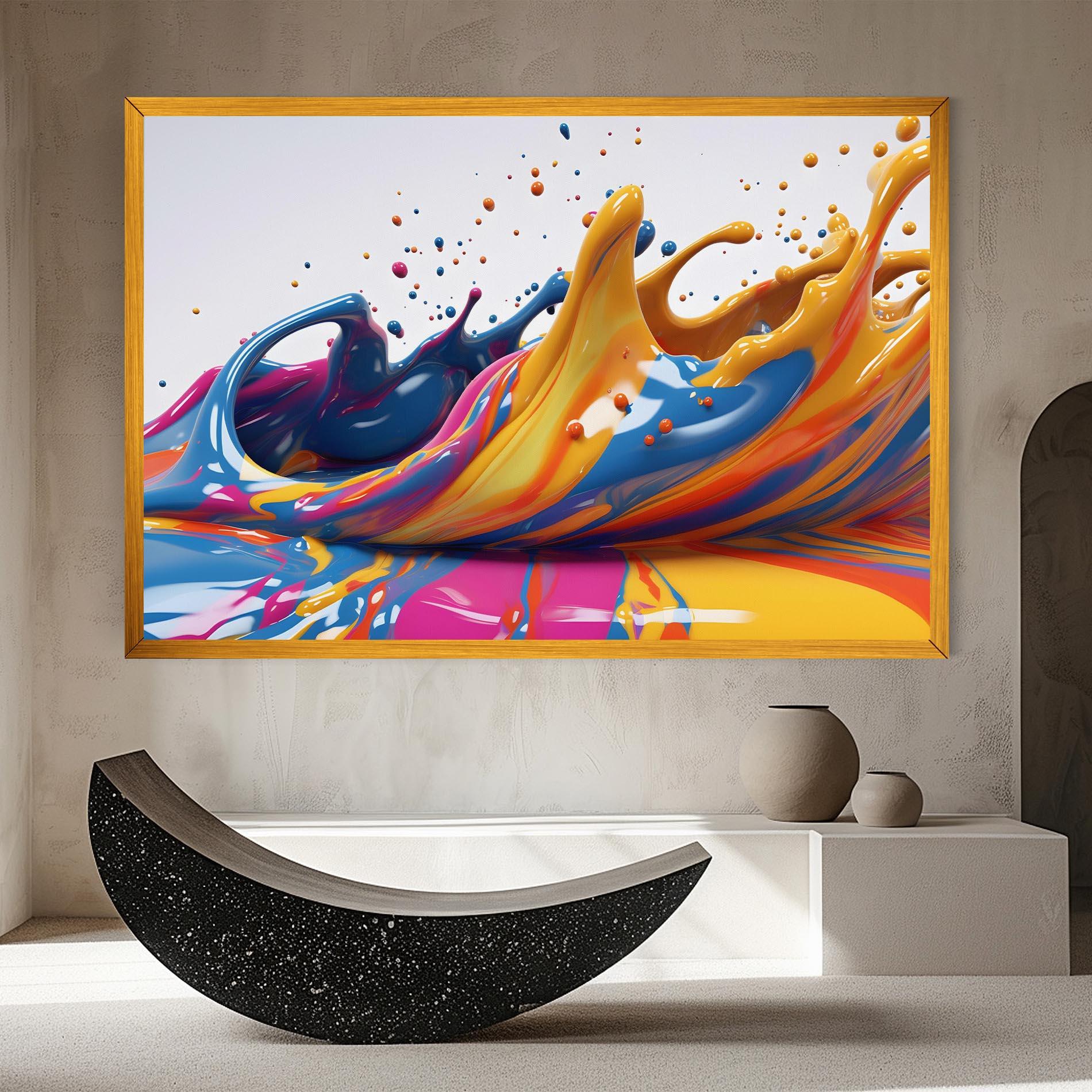Tablou Canvas Colorful Liquid Yellow Splash mockup 8