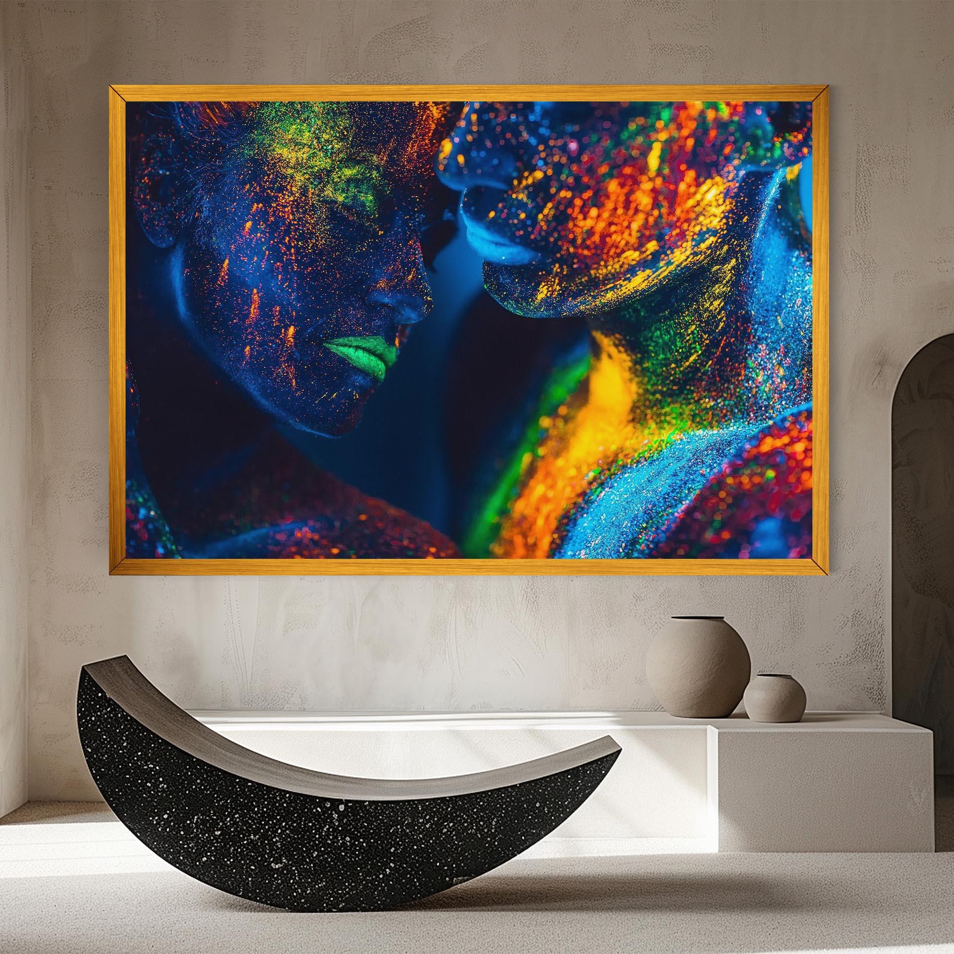 Tablou Canvas Fluorescent Green Lips mockup 8