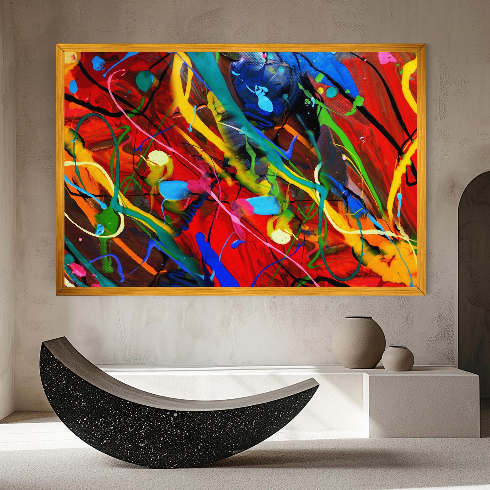 Tablou Canvas Hand Draw Red Painting mockup 8