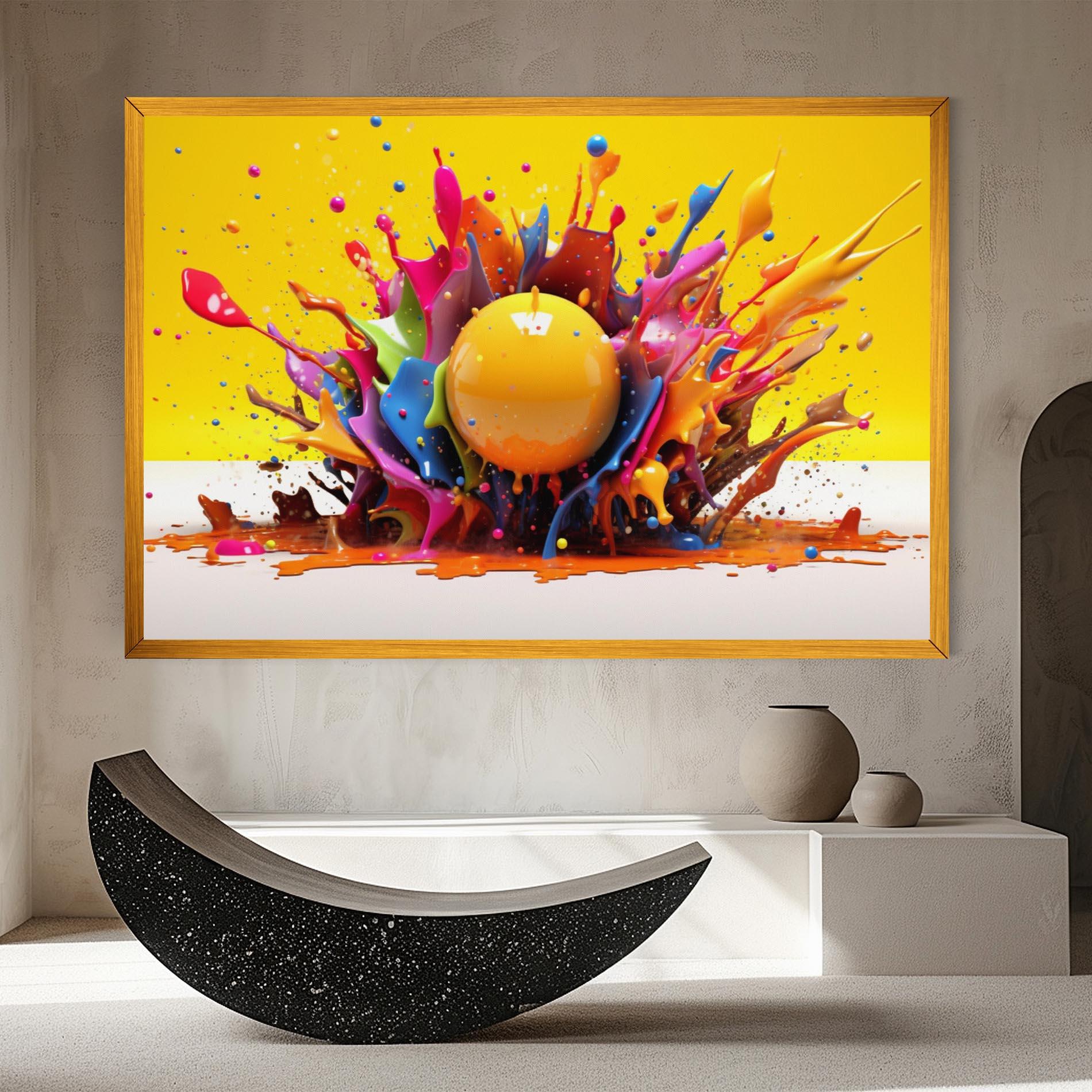 Tablou Canvas Yellow Ball Splash mockup 8