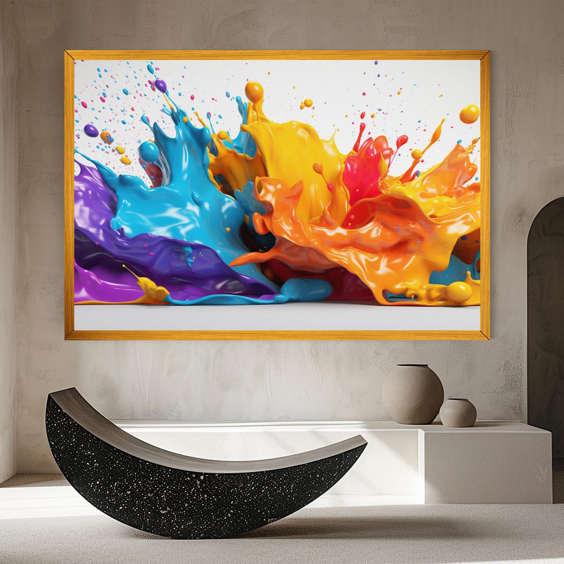 Tablou Canvas Yellow Blue Splash mockup 8