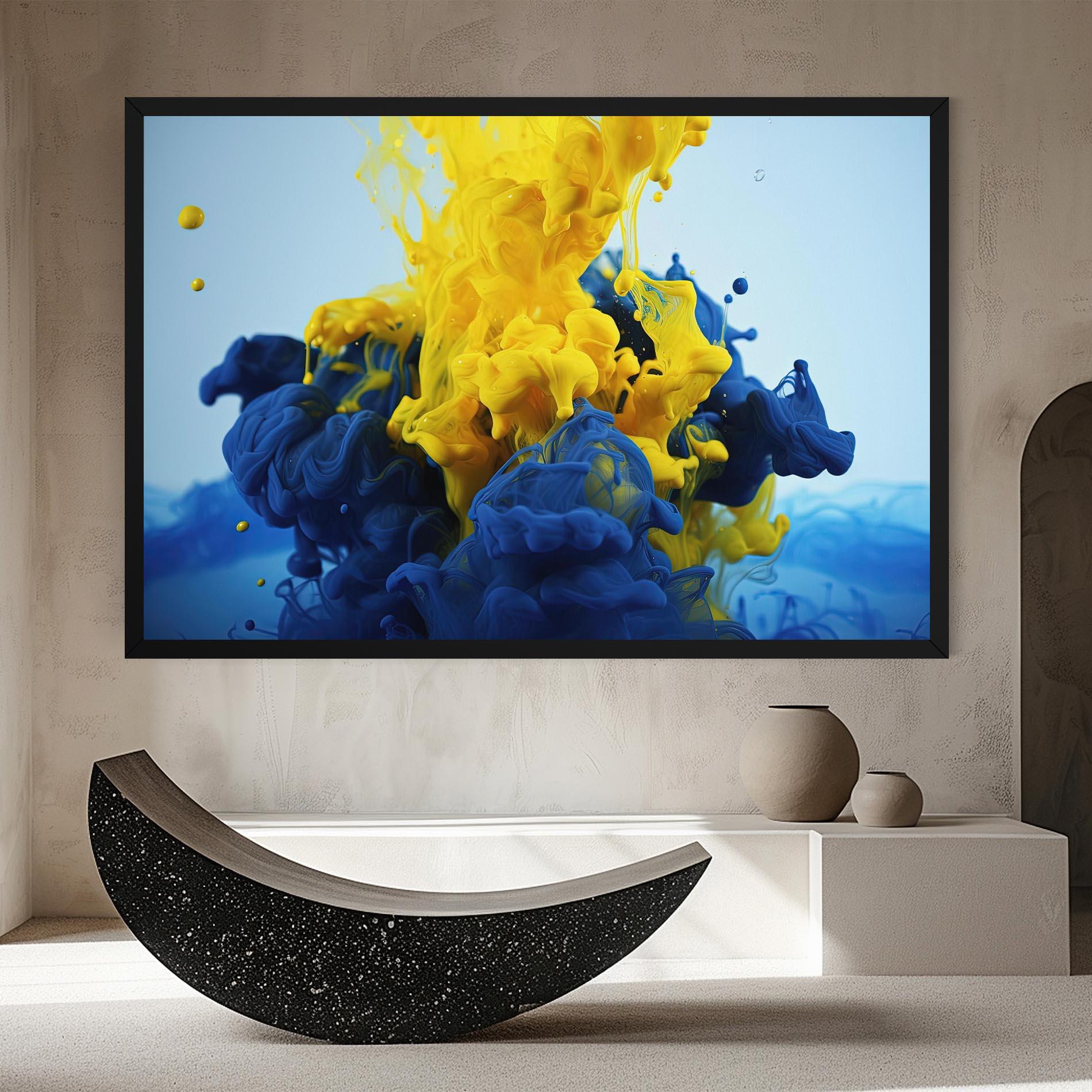 Tablou Canvas Blue Yellow Smoke mockup 8