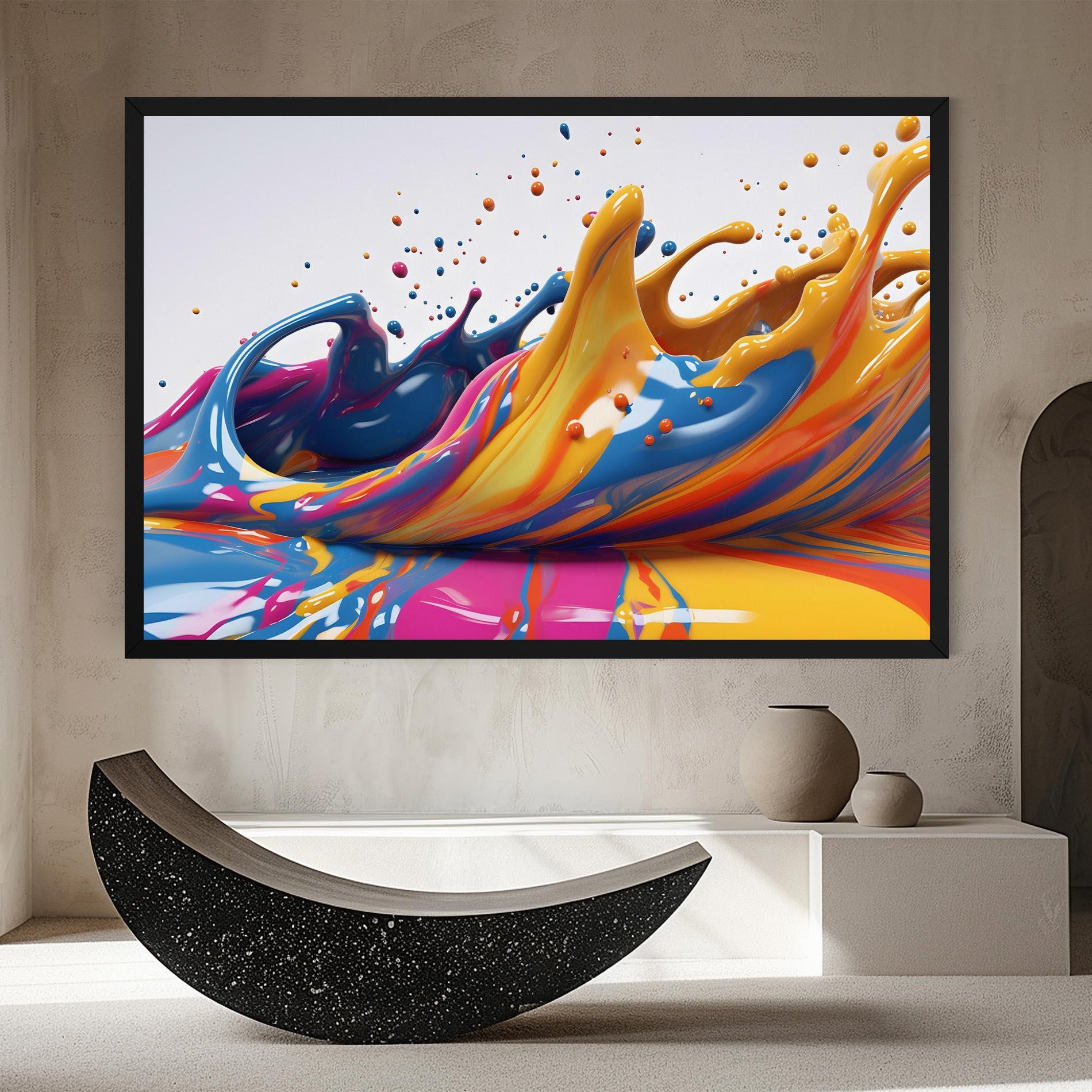 Tablou Canvas Colorful Liquid Yellow Splash mockup 8