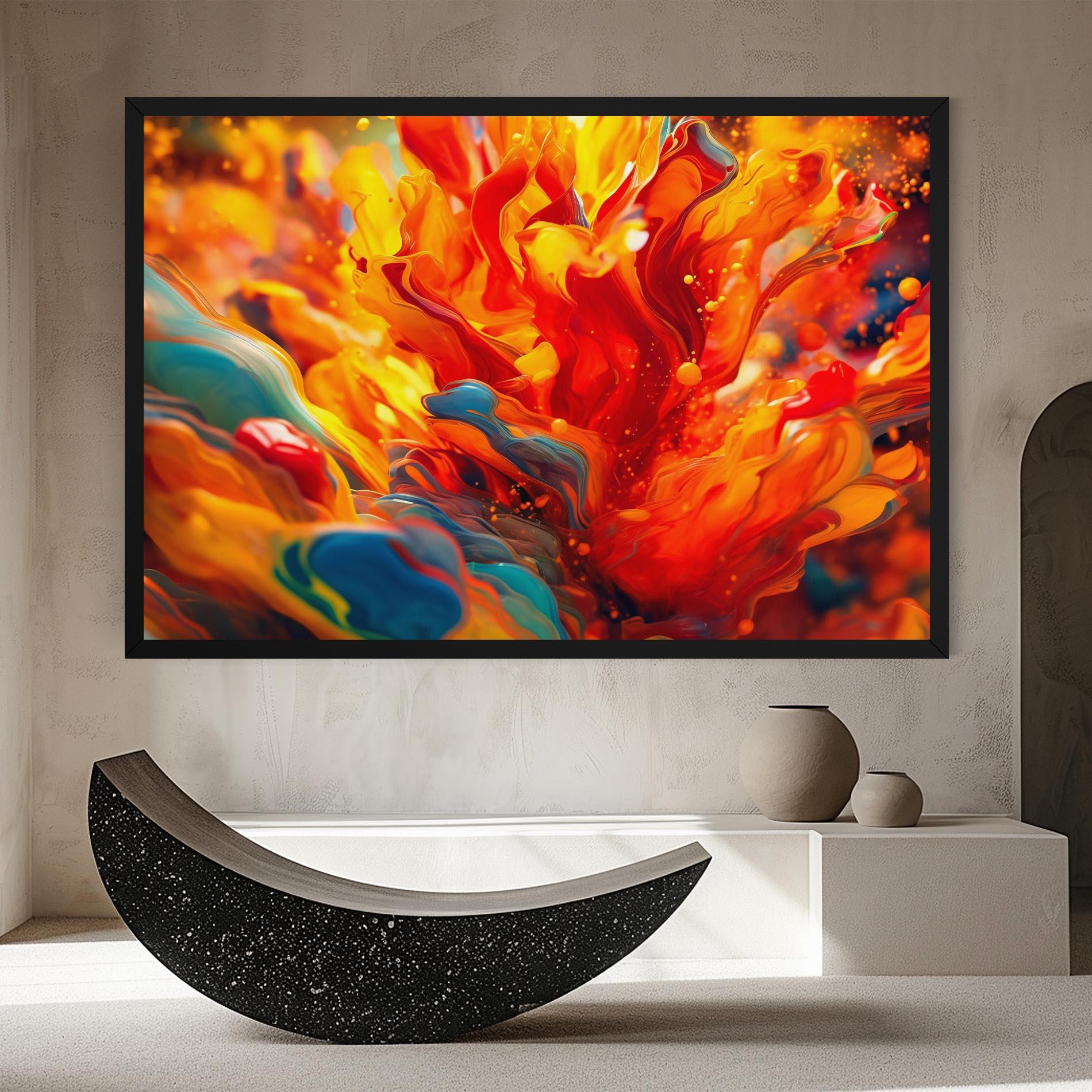 Tablou Canvas Red Color Flames mockup 8