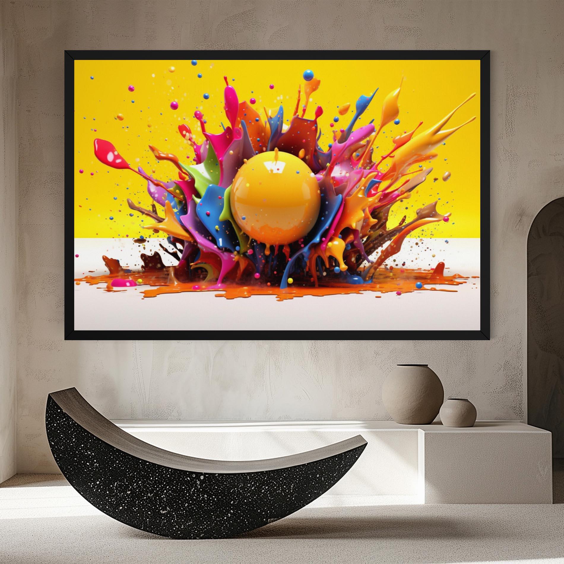 Tablou Canvas Yellow Ball Splash mockup 8