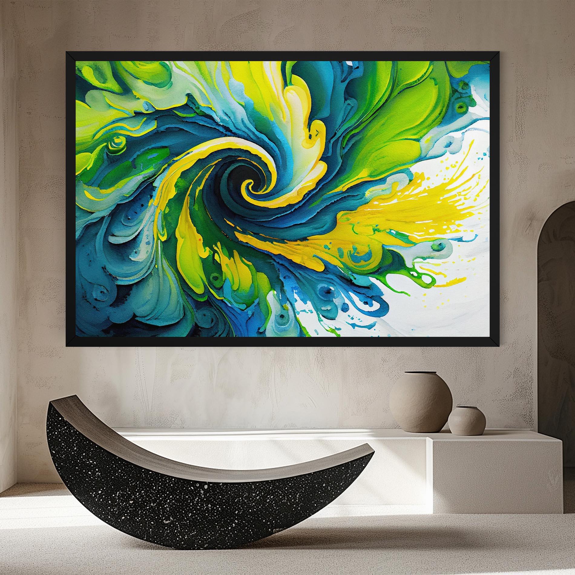 Tablou Canvas Yellow Green Spiral mockup 8