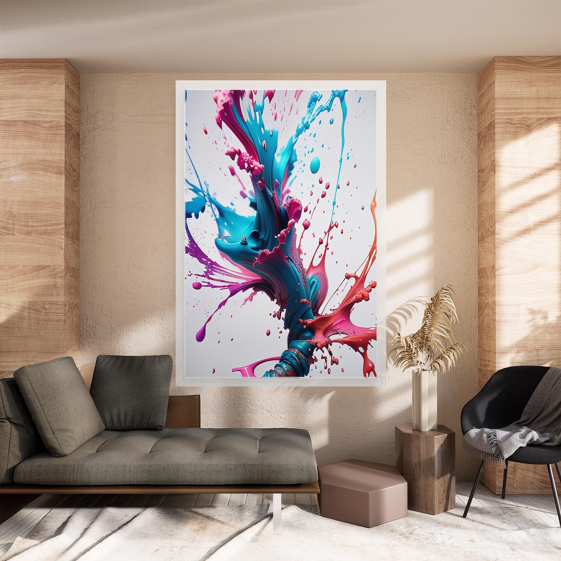 Tablou Canvas Blue Pink Splash mockup 8