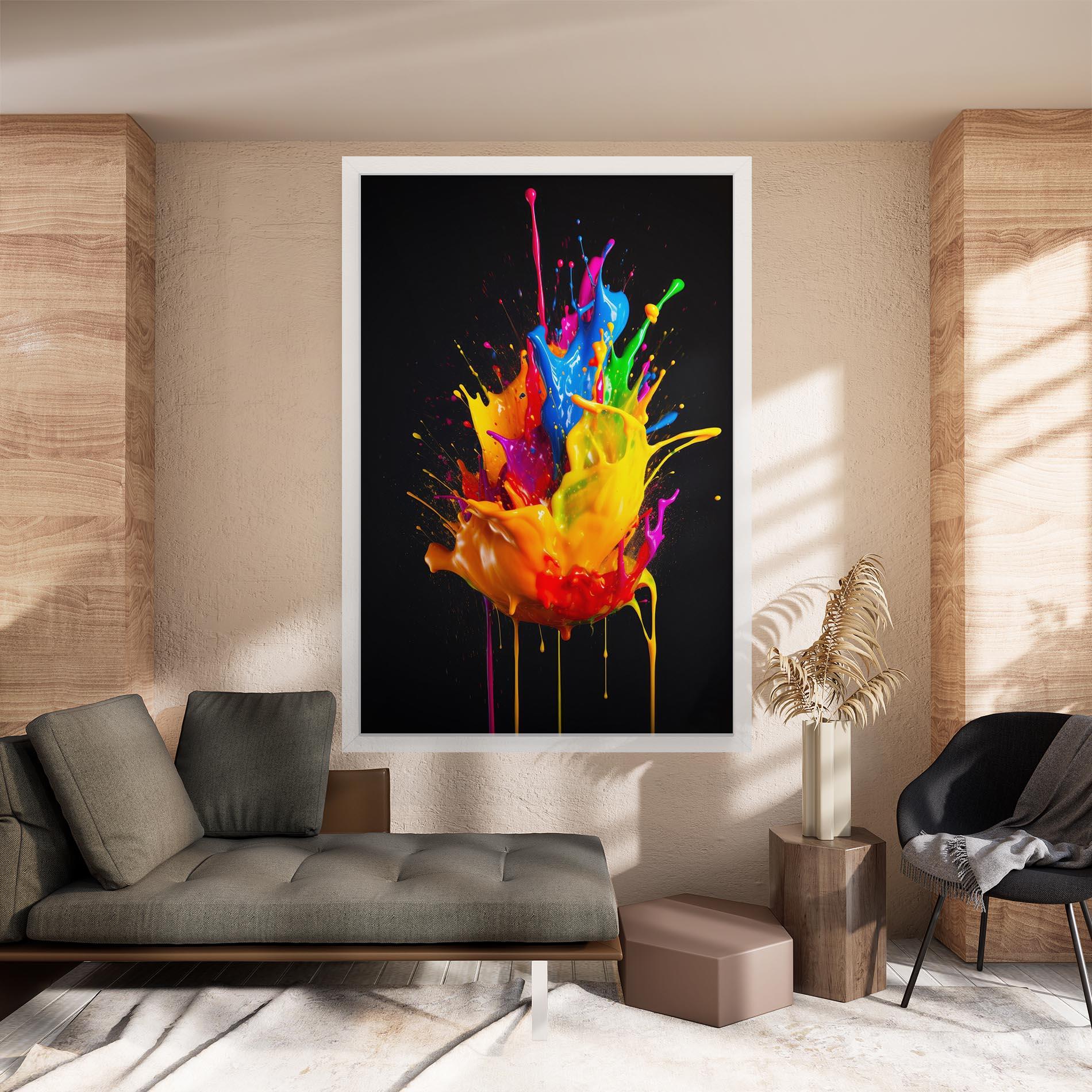 Tablou Canvas Yellow Splash Floating mockup 8