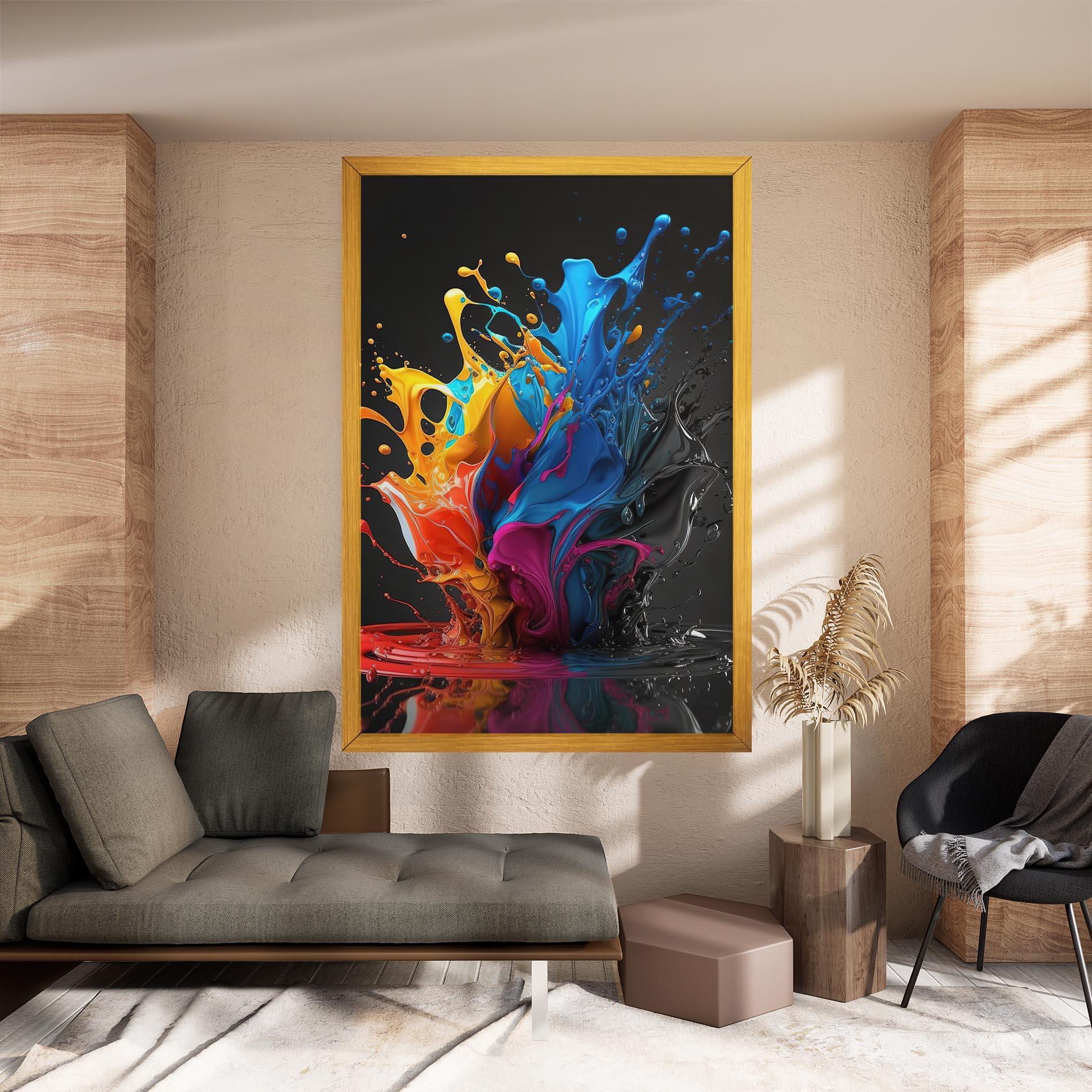 Tablou Canvas Black Blue Splash mockup 8