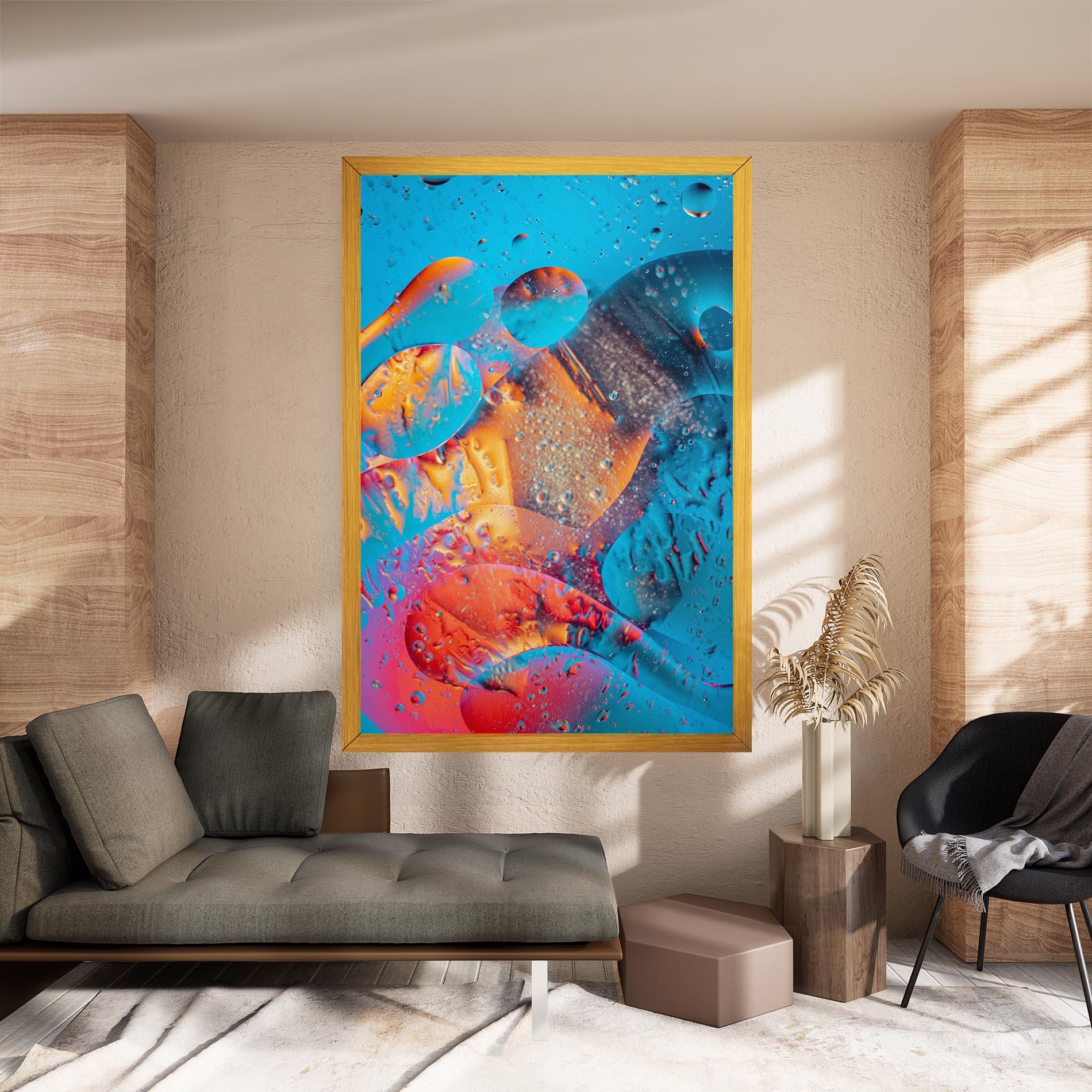 Tablou Canvas Blue Orange Drops mockup 8