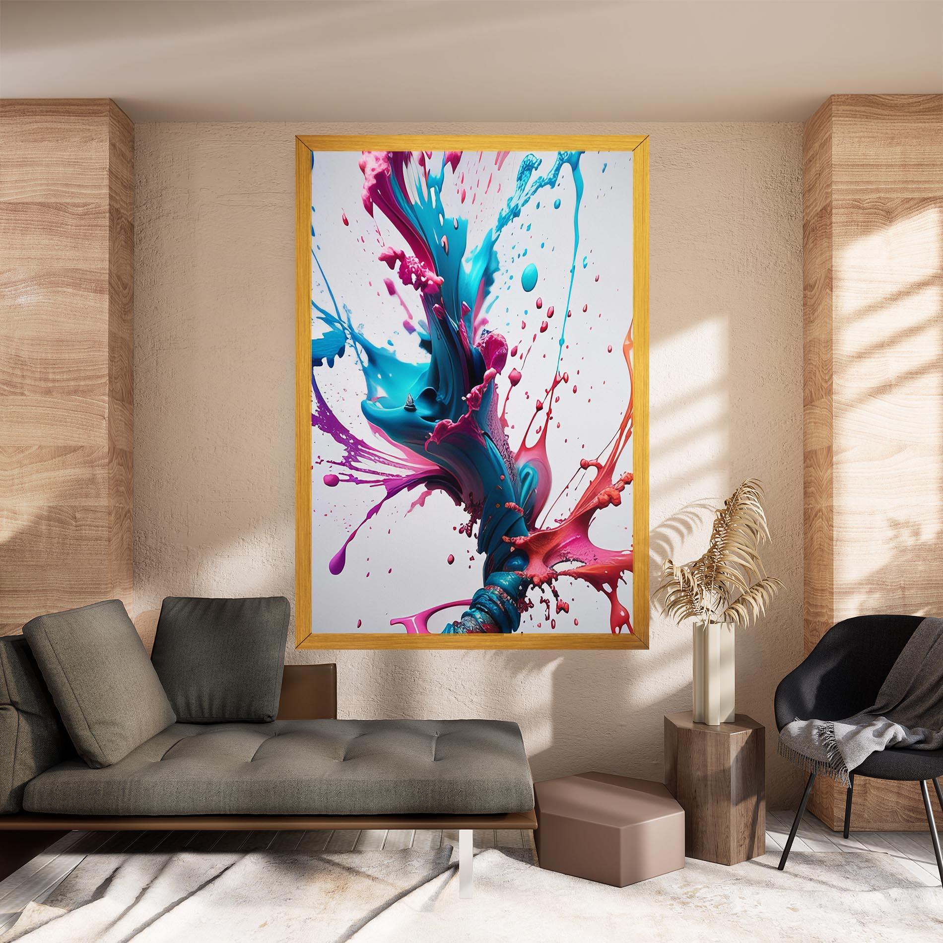 Tablou Canvas Blue Pink Splash mockup 8