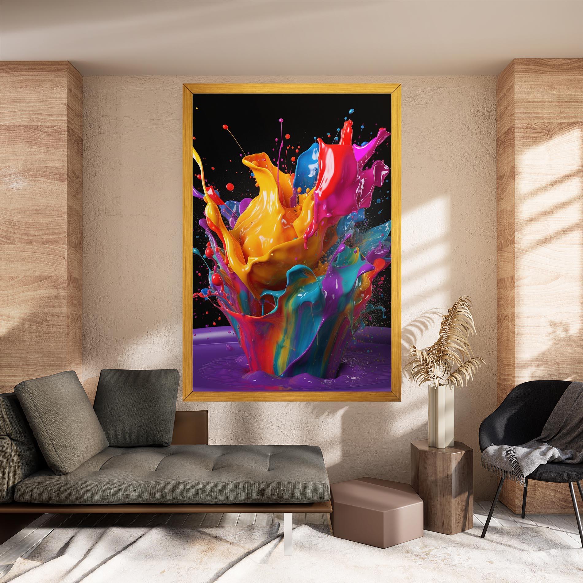 Tablou Canvas Brightly Color Splashing mockup 8
